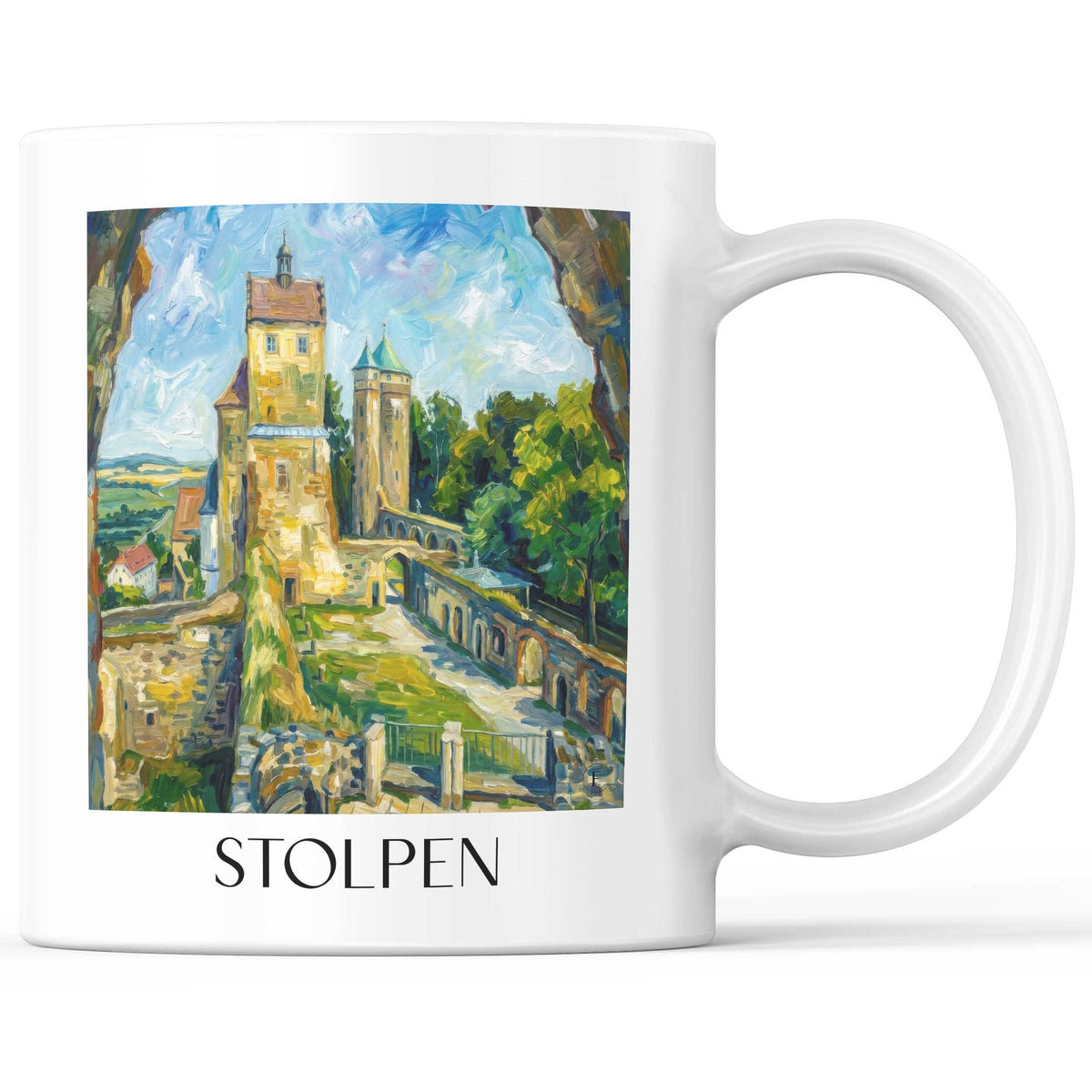stolpen-sächsische-schweiz-deutschland-kaffeebecher-oil-painting-oelgemaelde