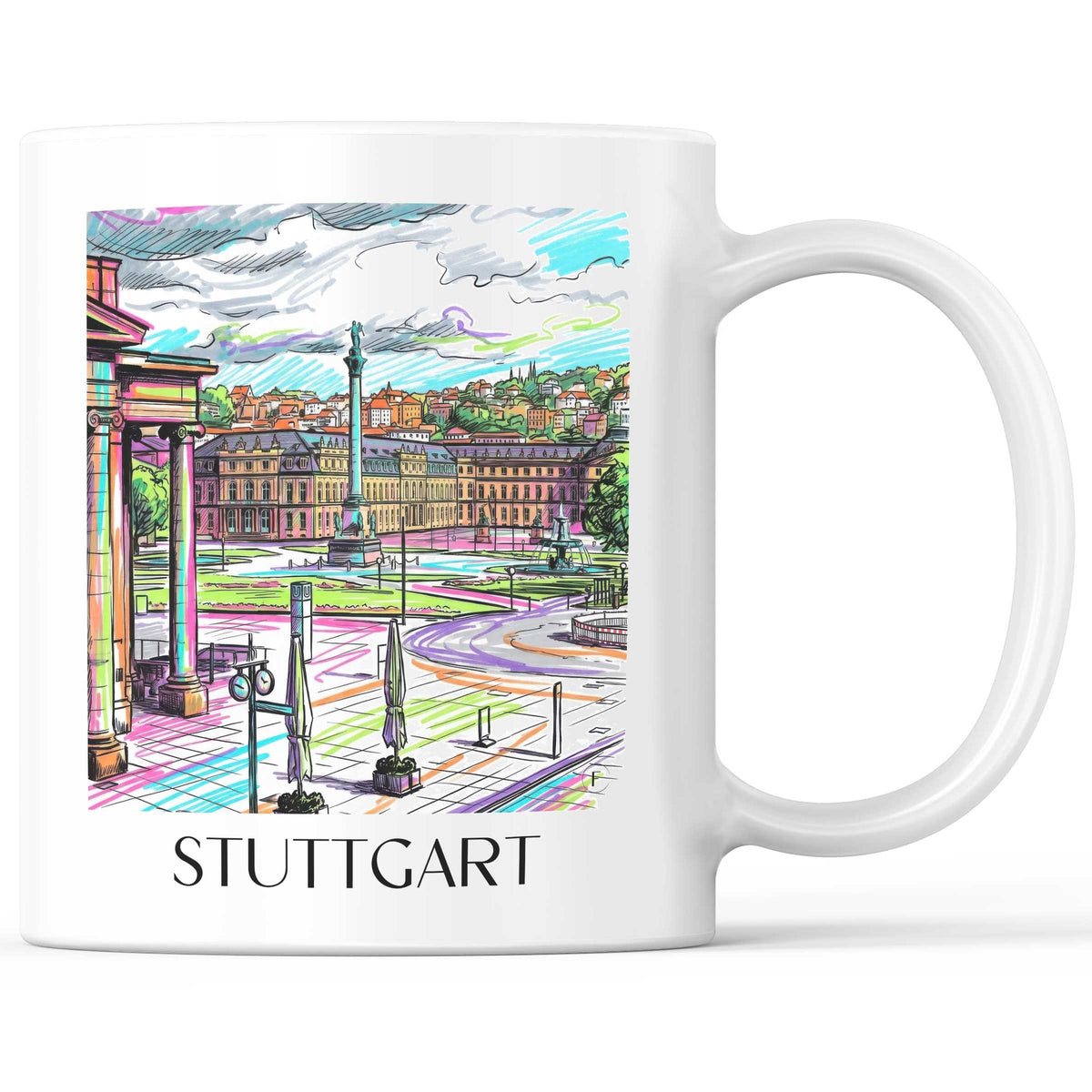 Stuttgart - Deutschland Becher - Kaffeetasse im Tag Graffiti Stil - favplace