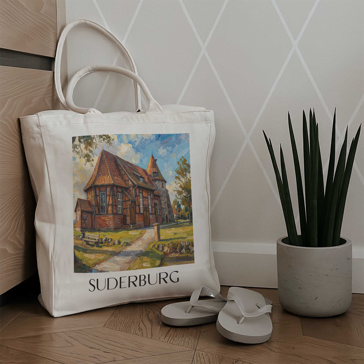 suderburg-lüneburger-heide-deutschland-einkaufstasche-oil-painting-oelgemaelde