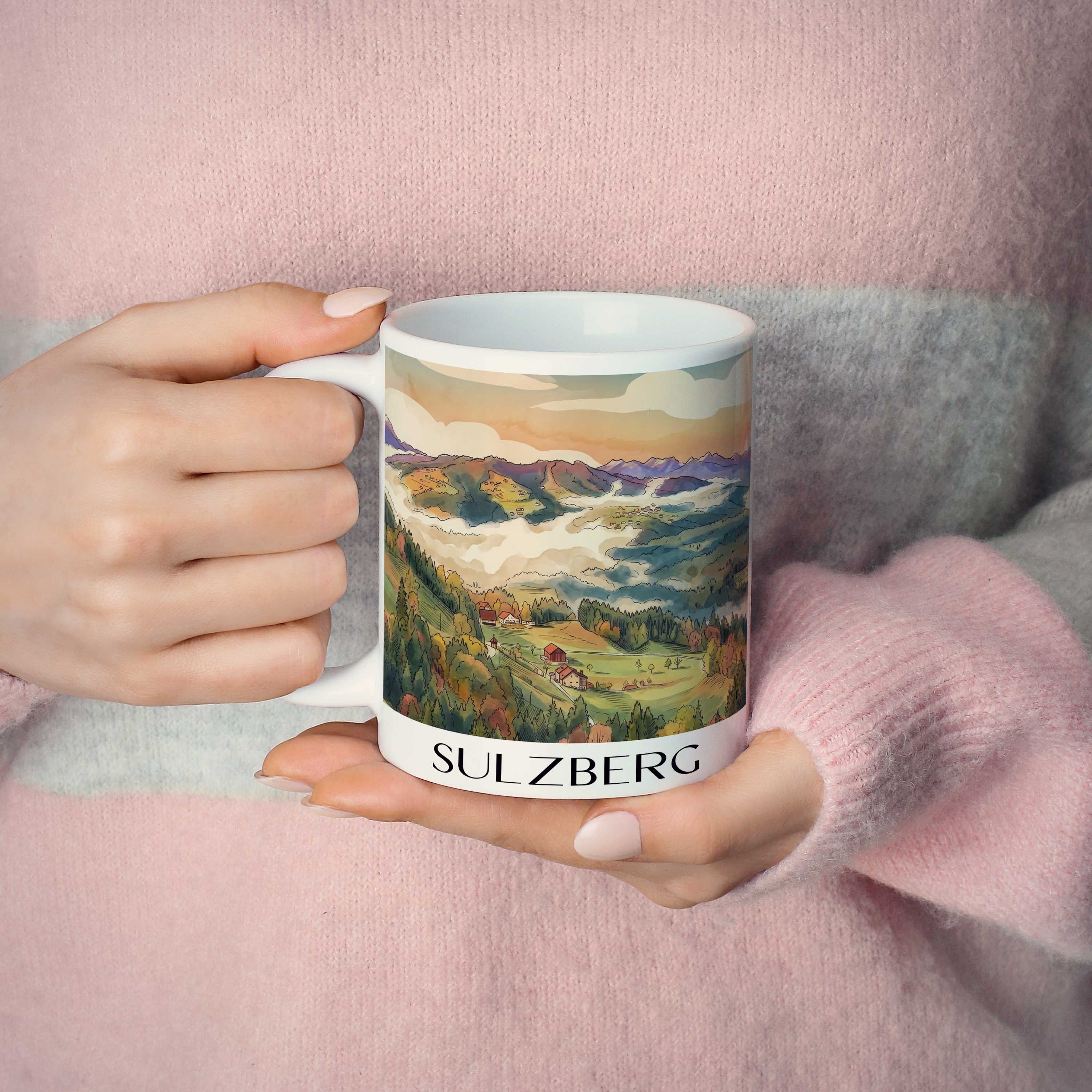 sulzberg-vorarlberg-österreich-kaffeebecher-aquarell
