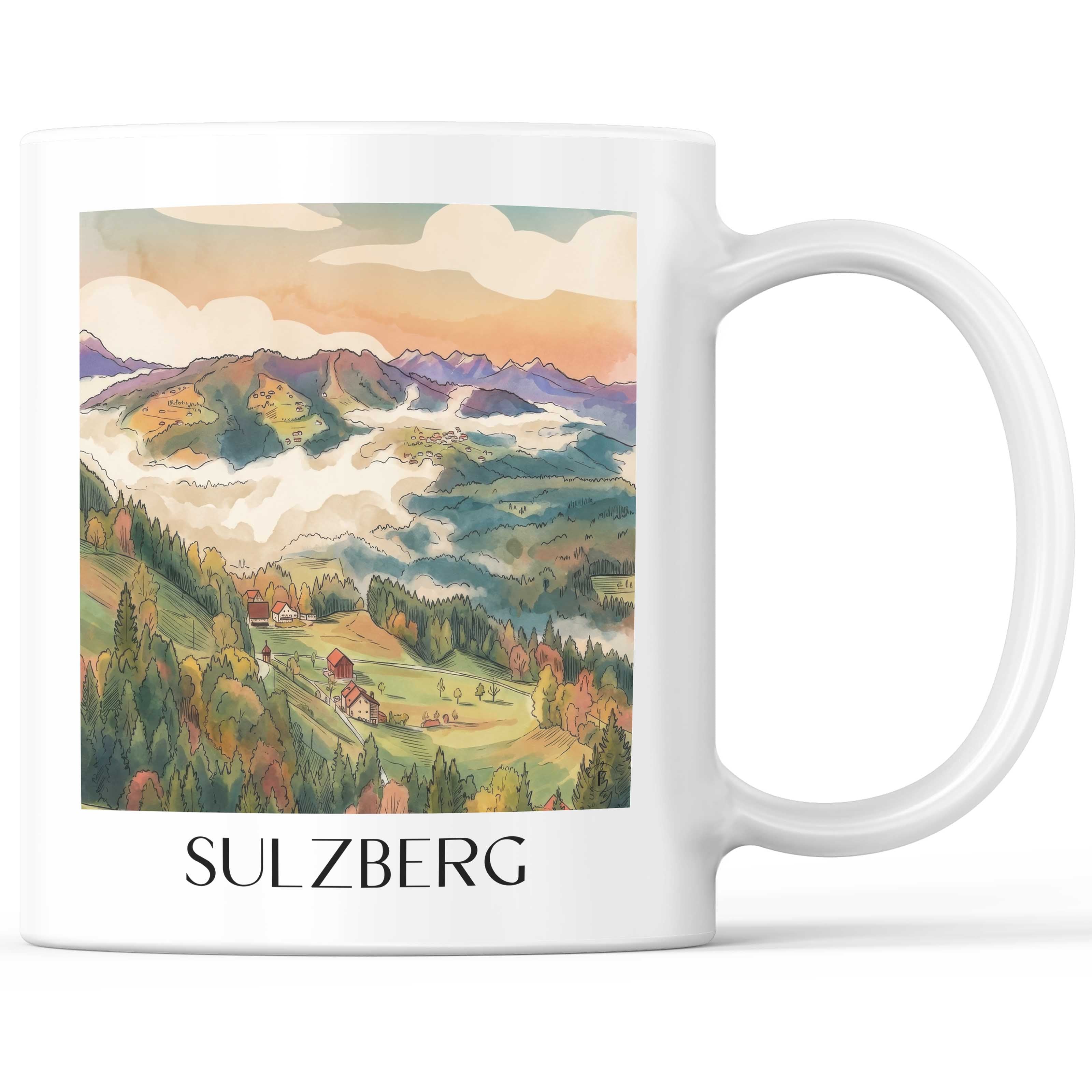 sulzberg-vorarlberg-österreich-kaffeebecher-aquarell