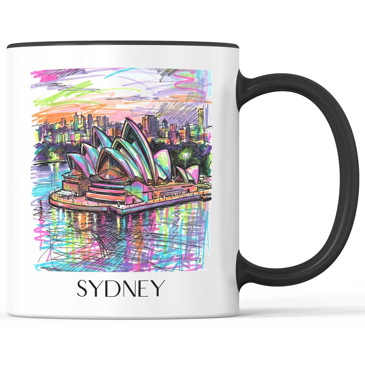 Sydney - Australien Becher - Kaffeetasse im Tag Graffiti Stil - favplace