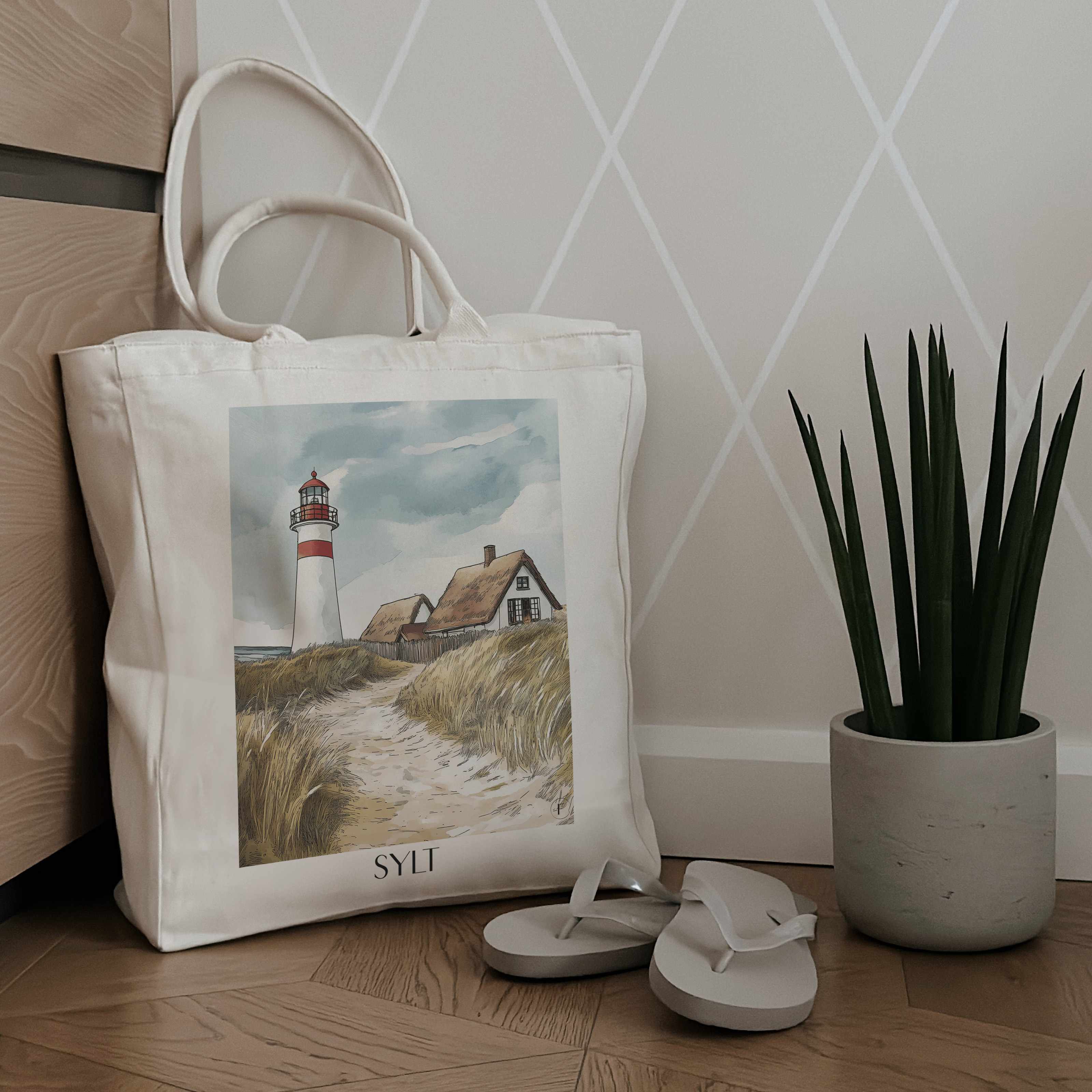 sylt-deutschland-einkaufstasche-aquarell