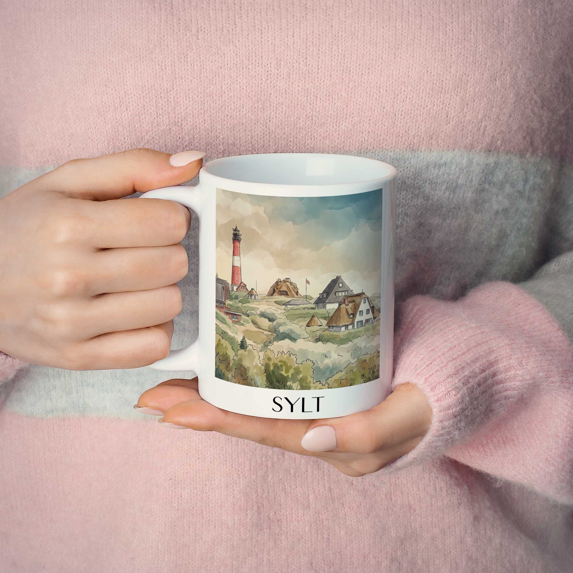 sylt-westerland-deutschland-kaffeebecher-aquarell