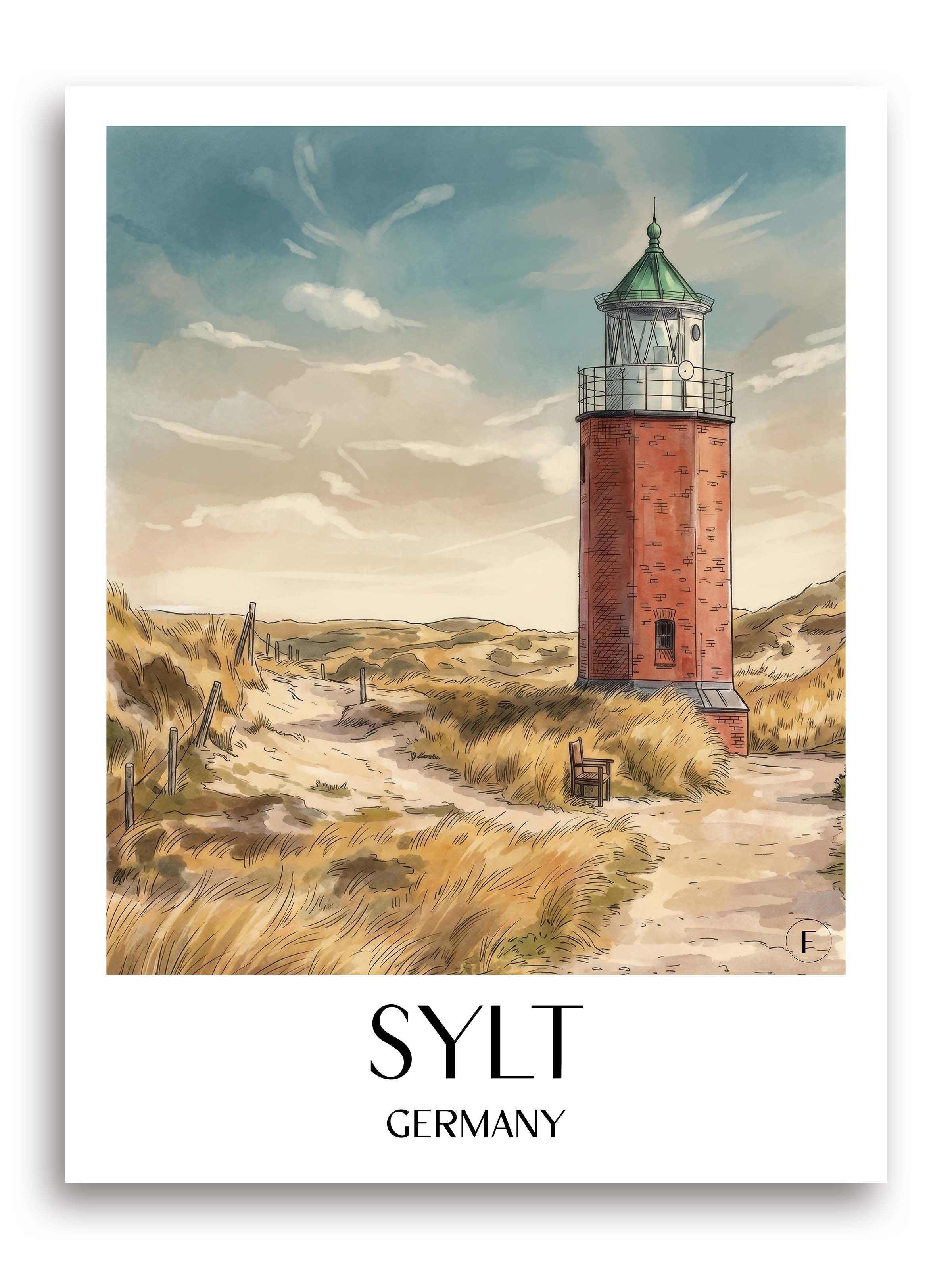 Sylt Poster - Deutschland Kunstdruck - Aquarell von A4 bis A1 - favplace
