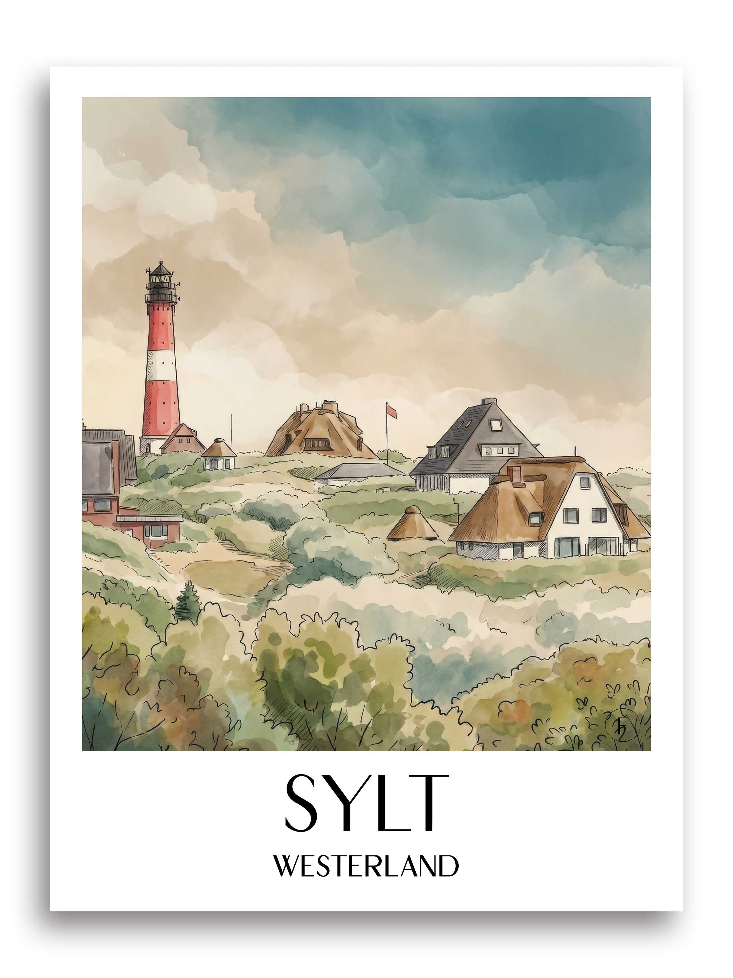 sylt-westerland-deutschland-poster-aquarell