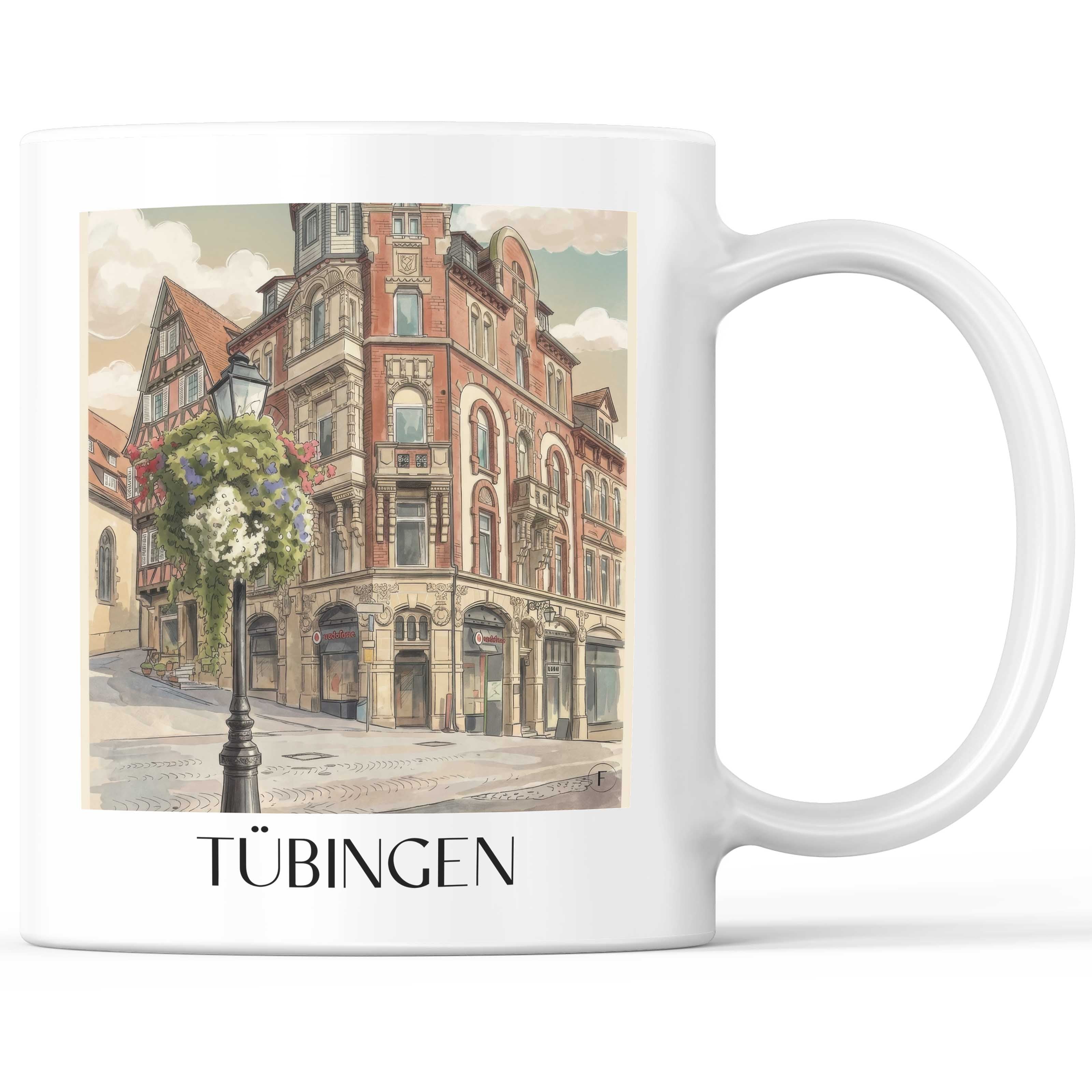 Tübingen - Deutschland Becher - Kaffeetasse im Aquarell Stil - favplace