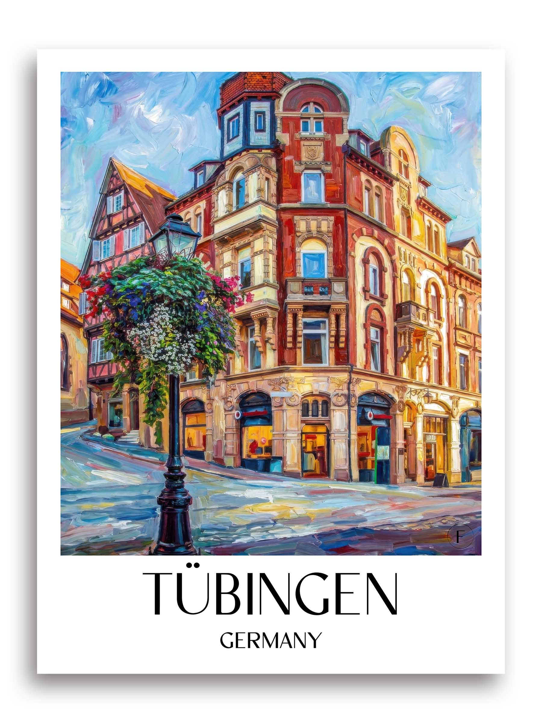 Tübingen Poster - - Deutschland Kunstdruck - Ölgemälde von A4 bis A1 - favplace