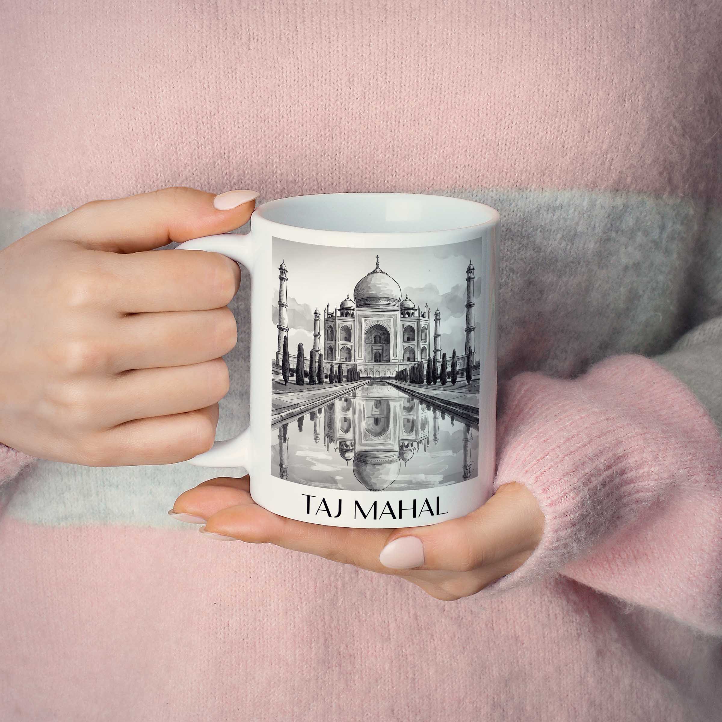 taj-mahal-indien-kaffeebecher-aquarell-schwarz-weiss