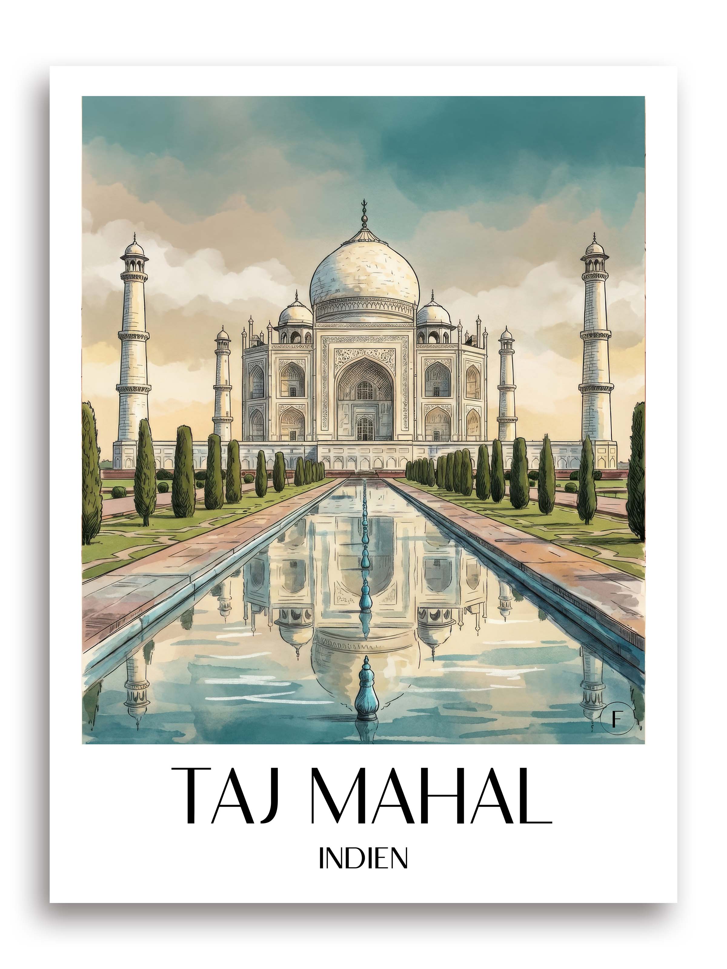 taj-mahal-indien-poster-aquarell