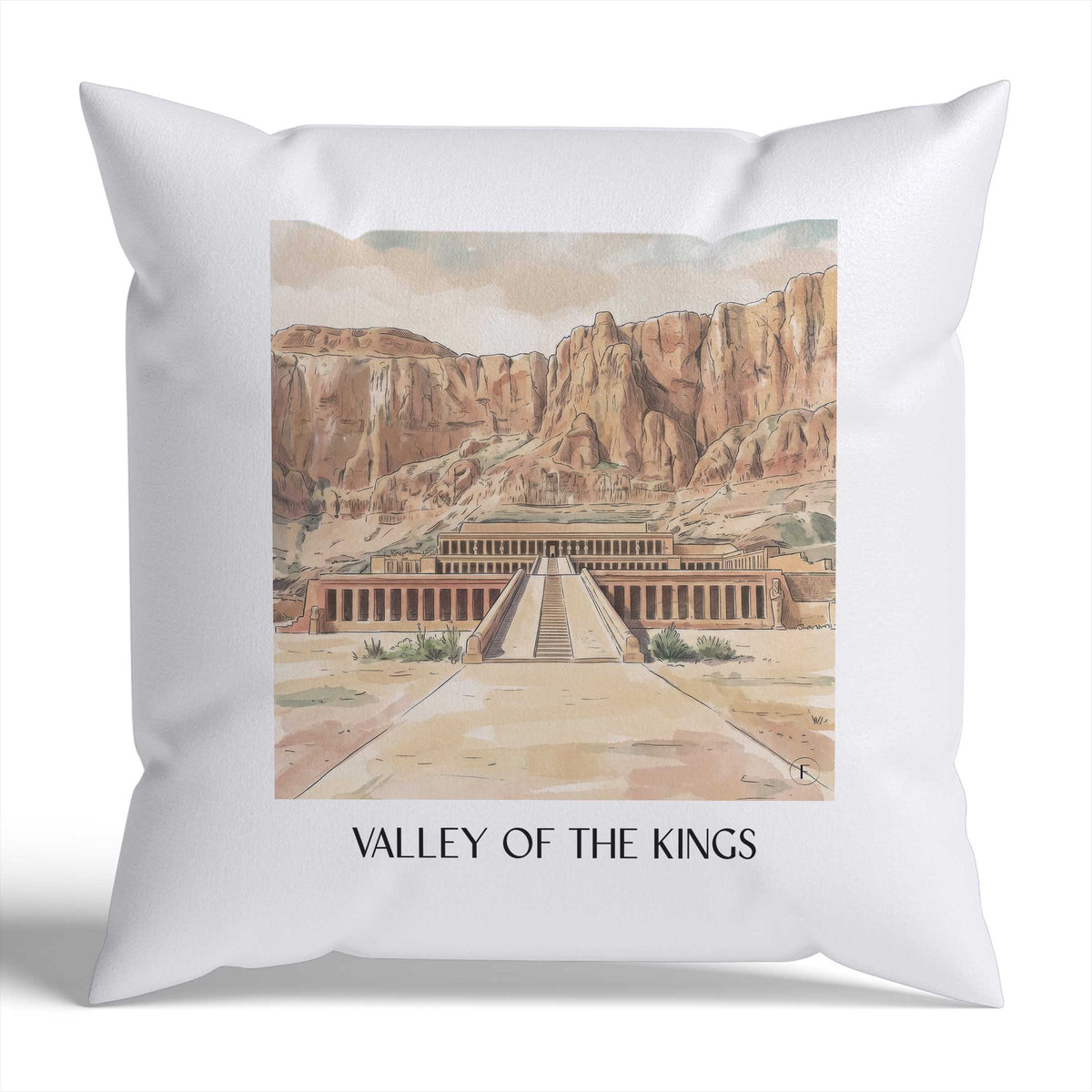 Tal der Könige Kissenhülle - Zierkissen Bezug - Ägypten - Ägypten Kissen bzw. Kissenbezug im Aquarell Stil - favplace