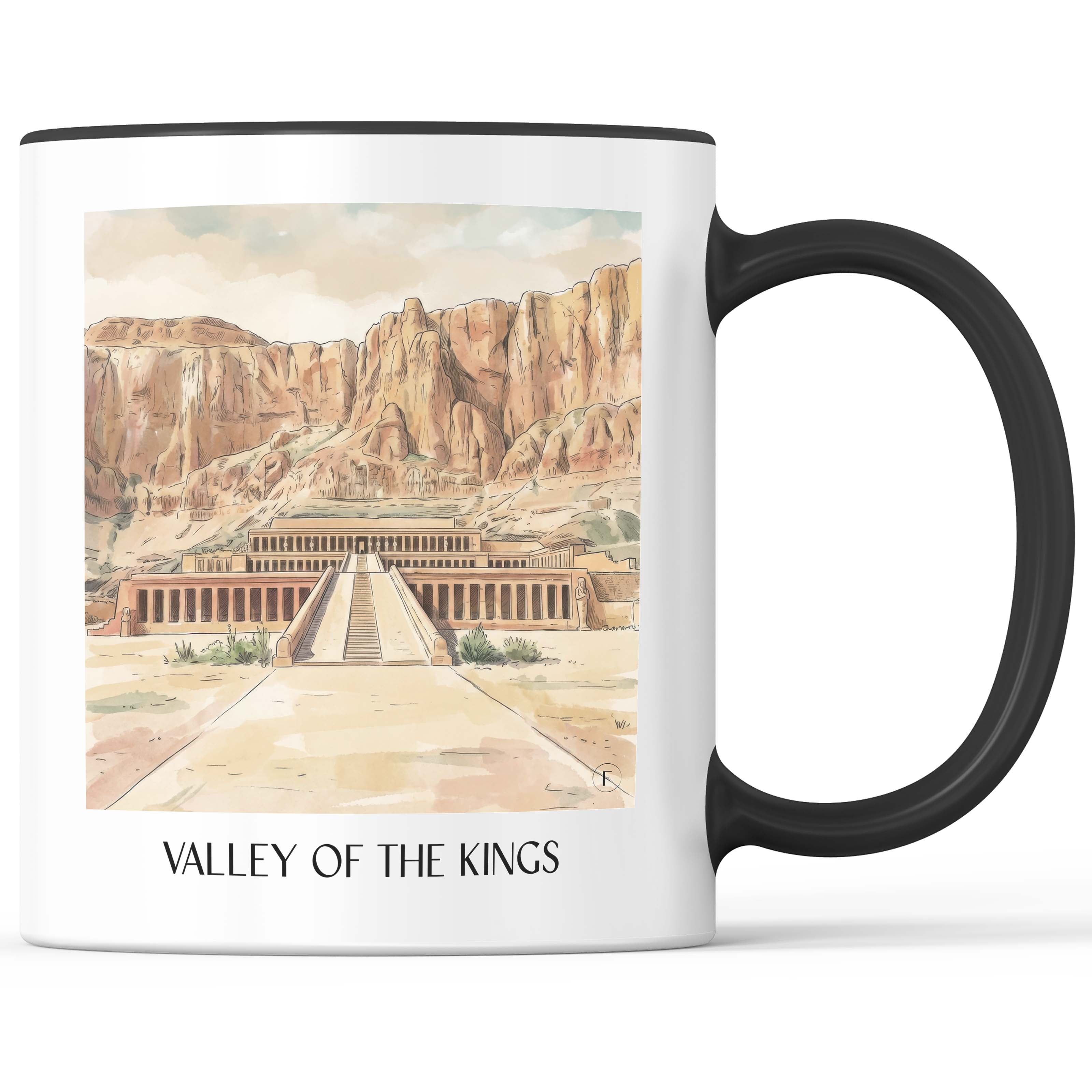 Tal der Könige - Ägypten Becher - Kaffeetasse im Aquarell Stil - favplace