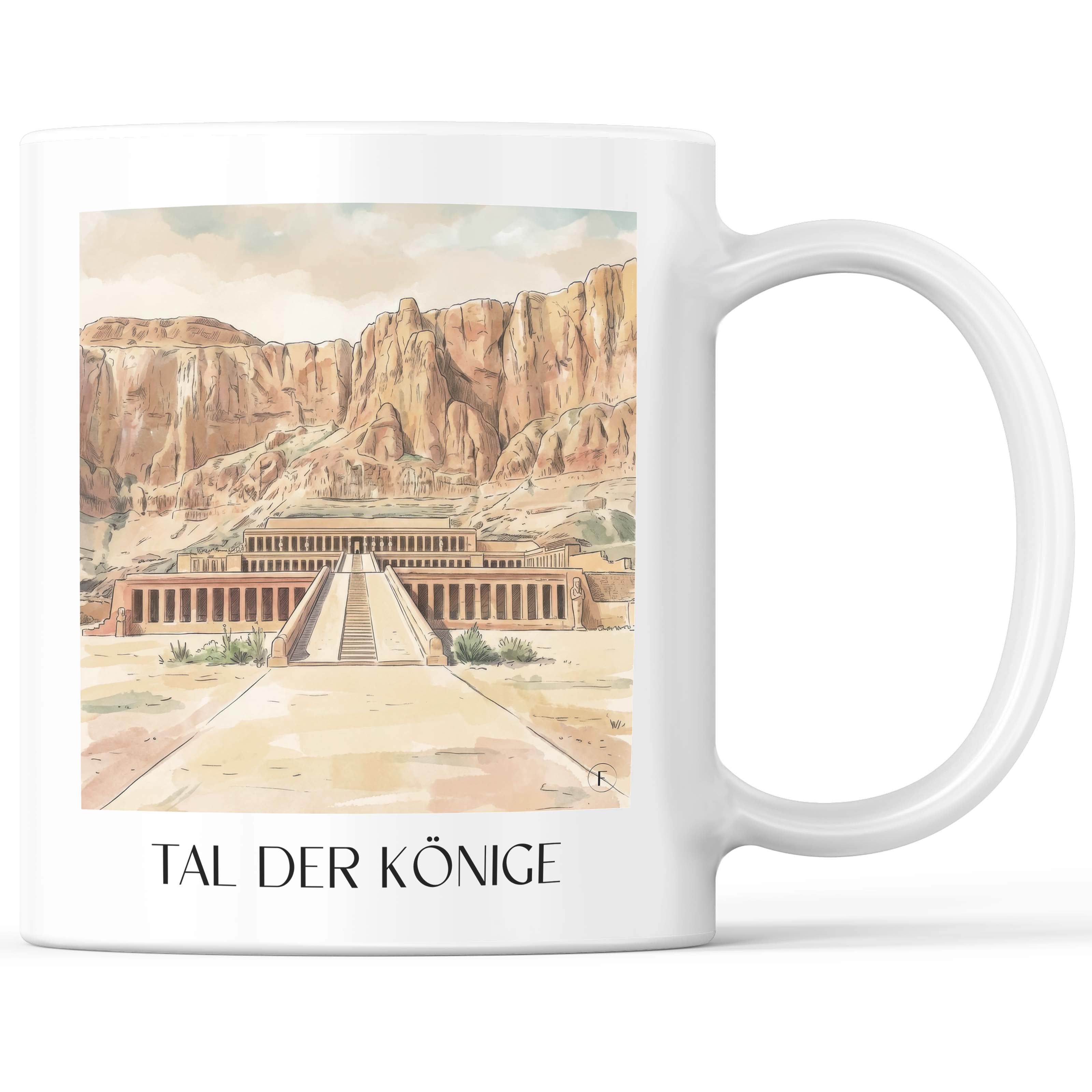 Tal der Könige - Ägypten Becher - Kaffeetasse im Aquarell Stil - favplace