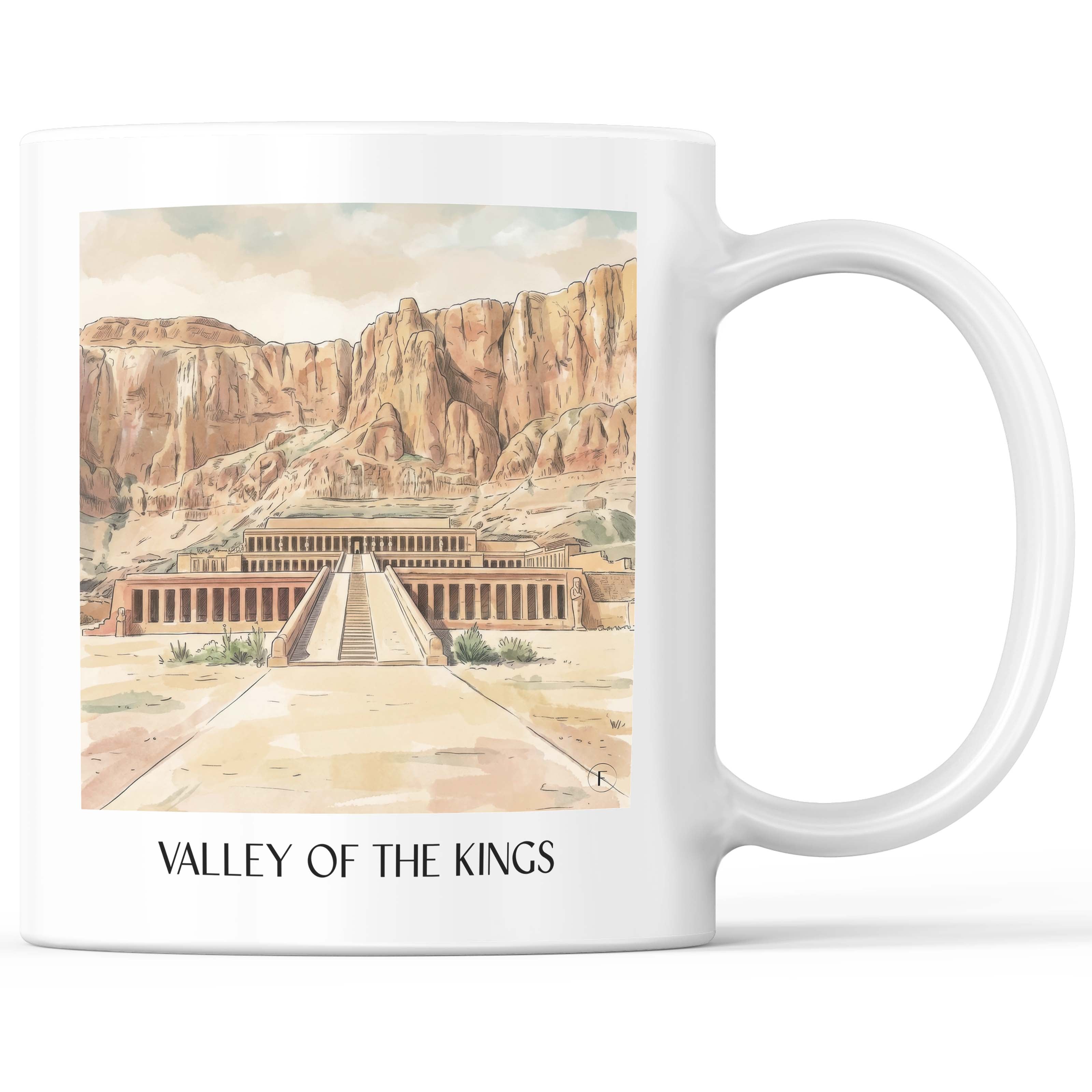 Tal der Könige - Ägypten Becher - Kaffeetasse im Aquarell Stil - favplace
