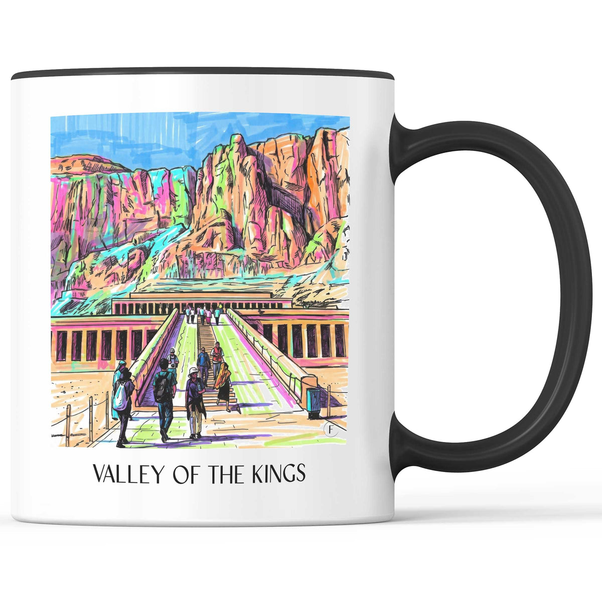 Tal der Könige - Ägypten Becher - Kaffeetasse im Tag Graffiti Stil - favplace