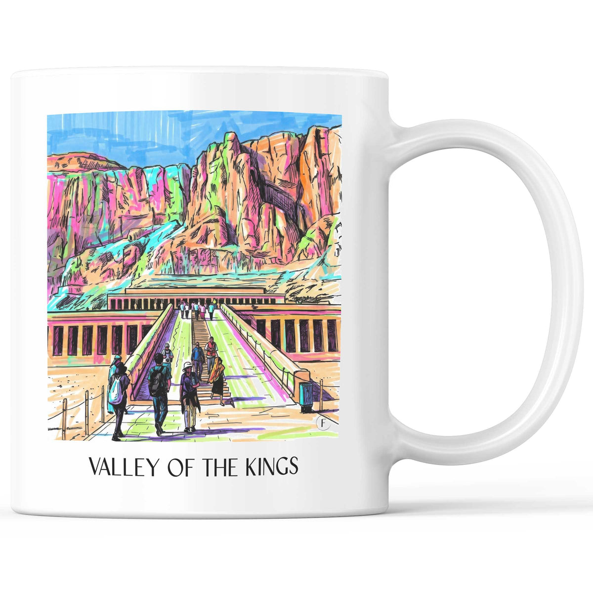 Tal der Könige - Ägypten Becher - Kaffeetasse im Tag Graffiti Stil - favplace