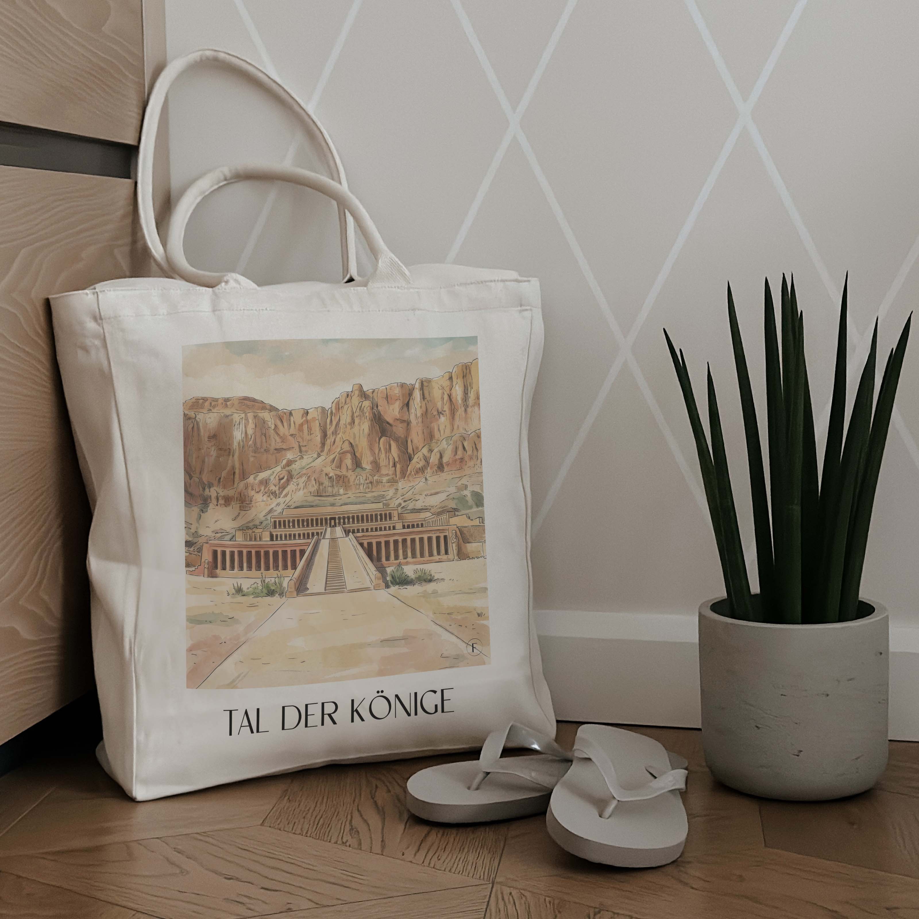 tal-der-könige-ägypten-einkaufstasche-aquarell