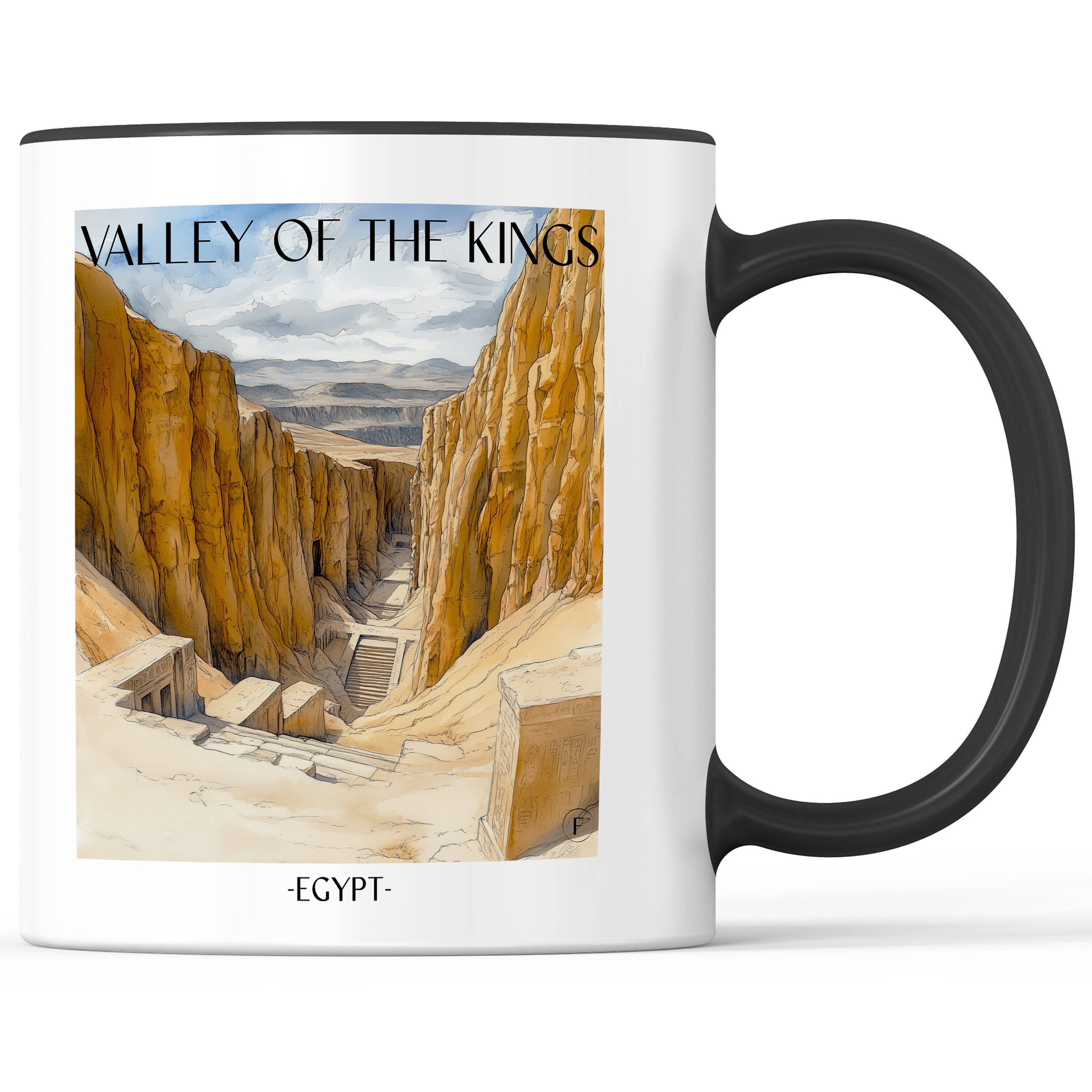 Tal der Könige, Ägypten - Ägypten Becher - Kaffeetasse im Aquarell Stil - favplace