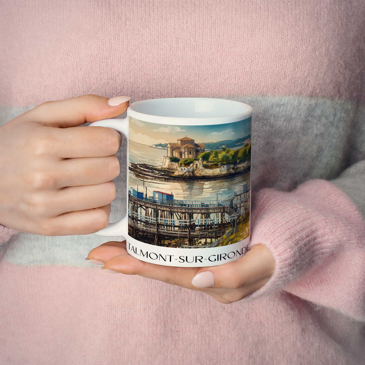 talmont-sur-gironde-estuaire-de-la-gironde-frankreich-kaffeebecher-aquarell