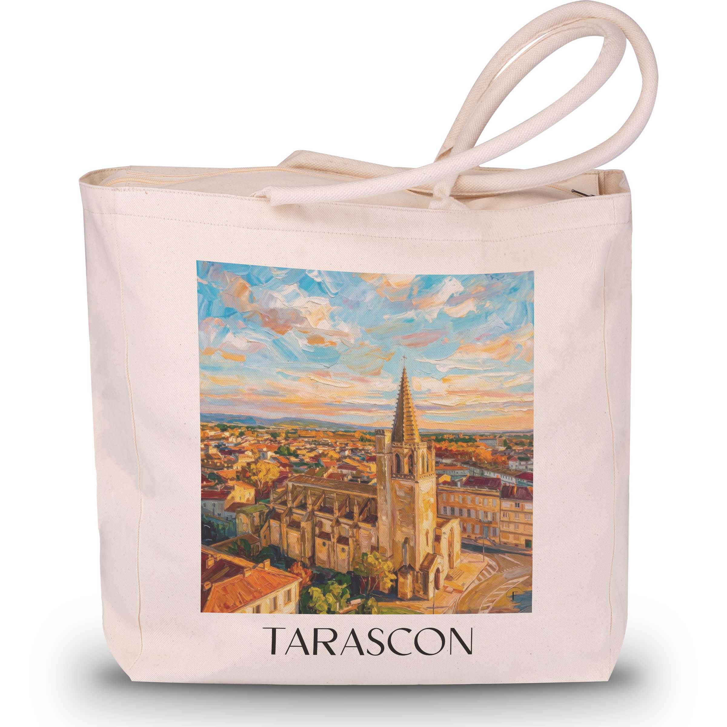 tarascon-provence-frankreich-einkaufstasche-oil-painting-oelgemaelde
