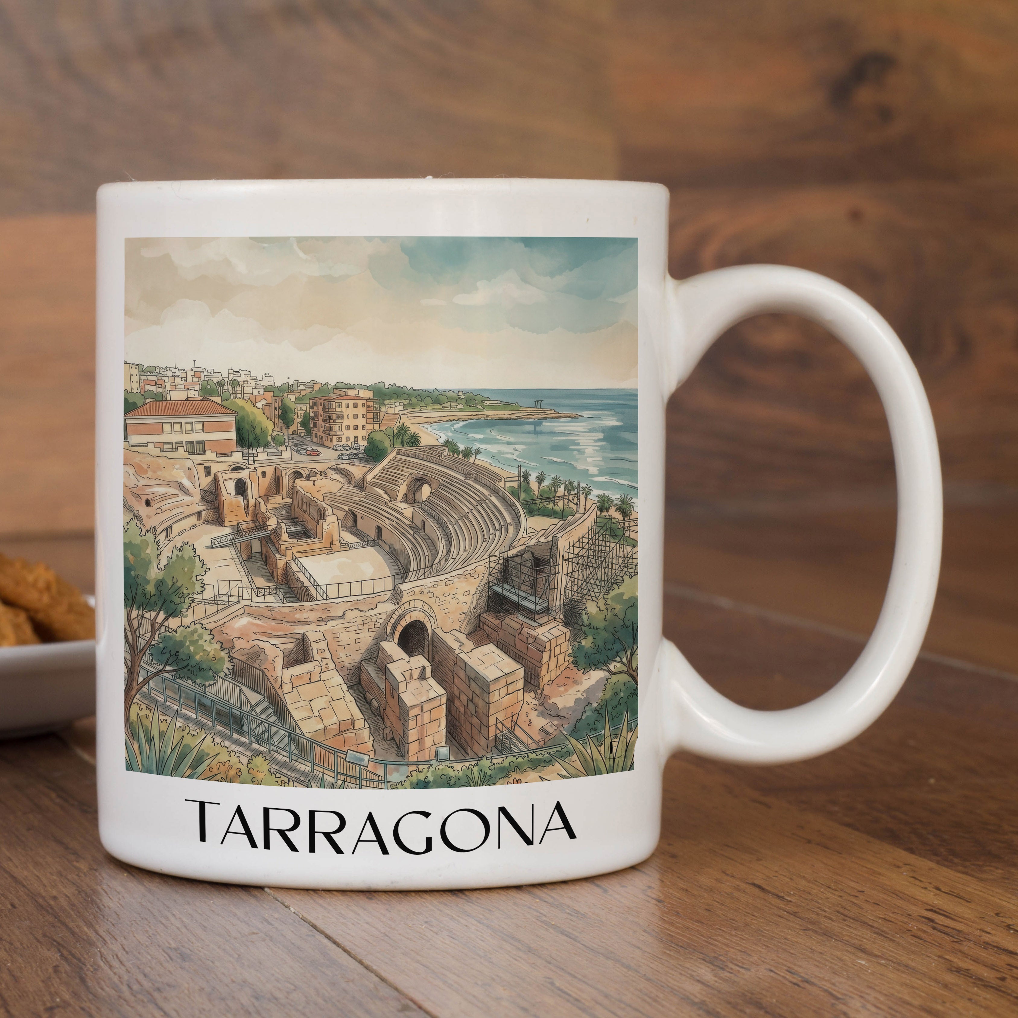 tarragona-spanien-spanien-kaffeebecher-aquarell