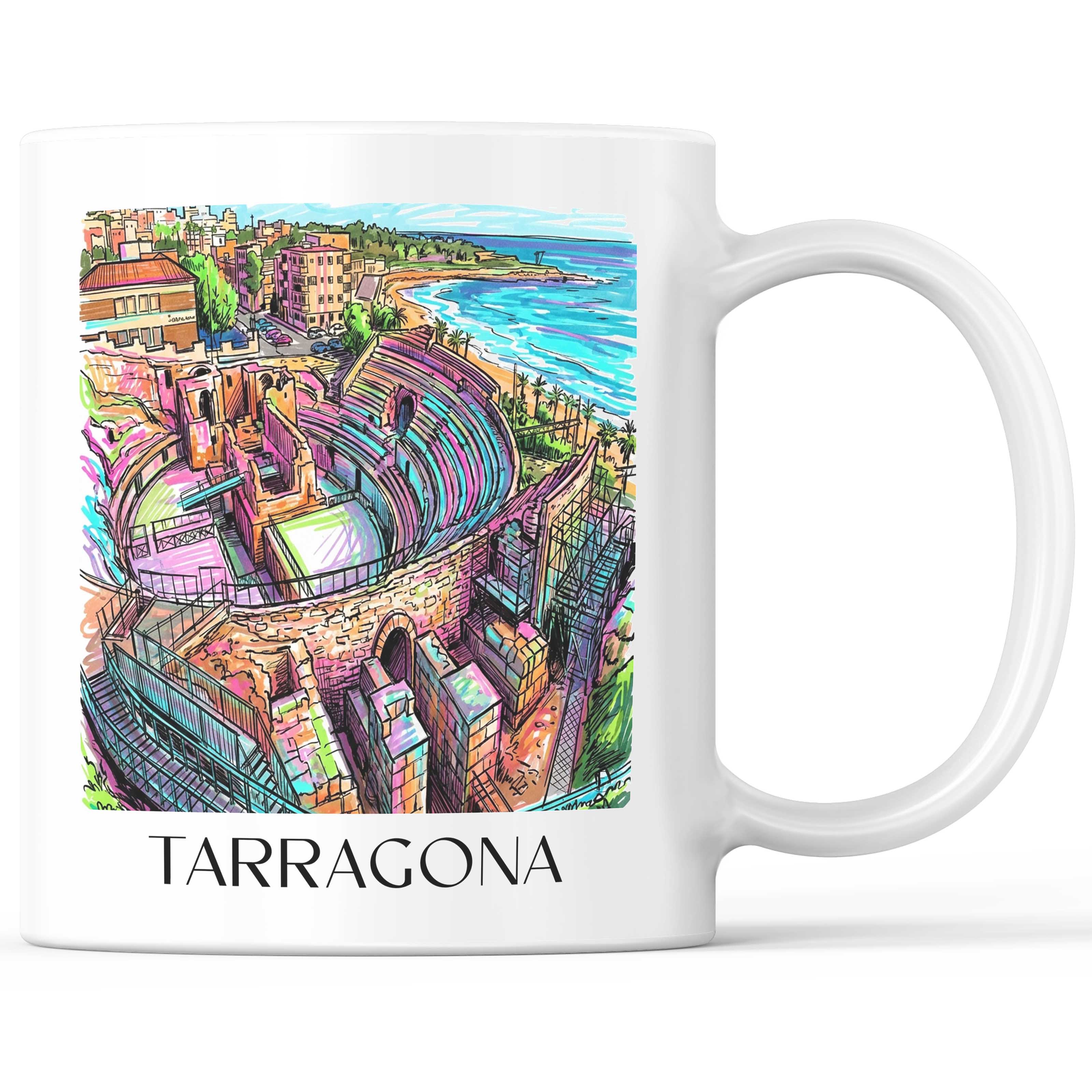 Tarragona Kaffeebecher - Spanien - Spanien Becher - Kaffeetasse im Tag Graffiti Stil - favplace