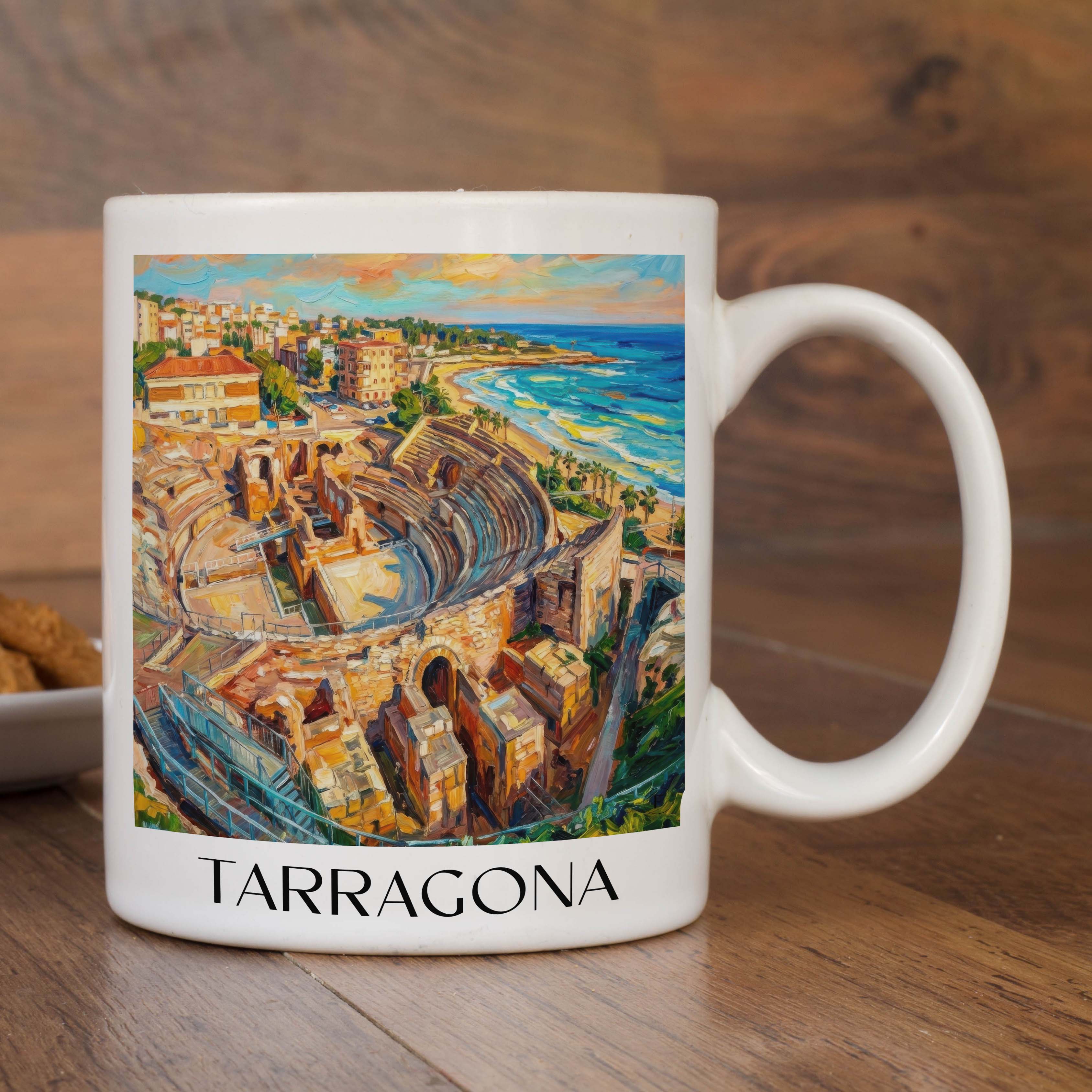 tarragona-spanien-spanien-kaffeebecher-oil-painting-oelgemaelde