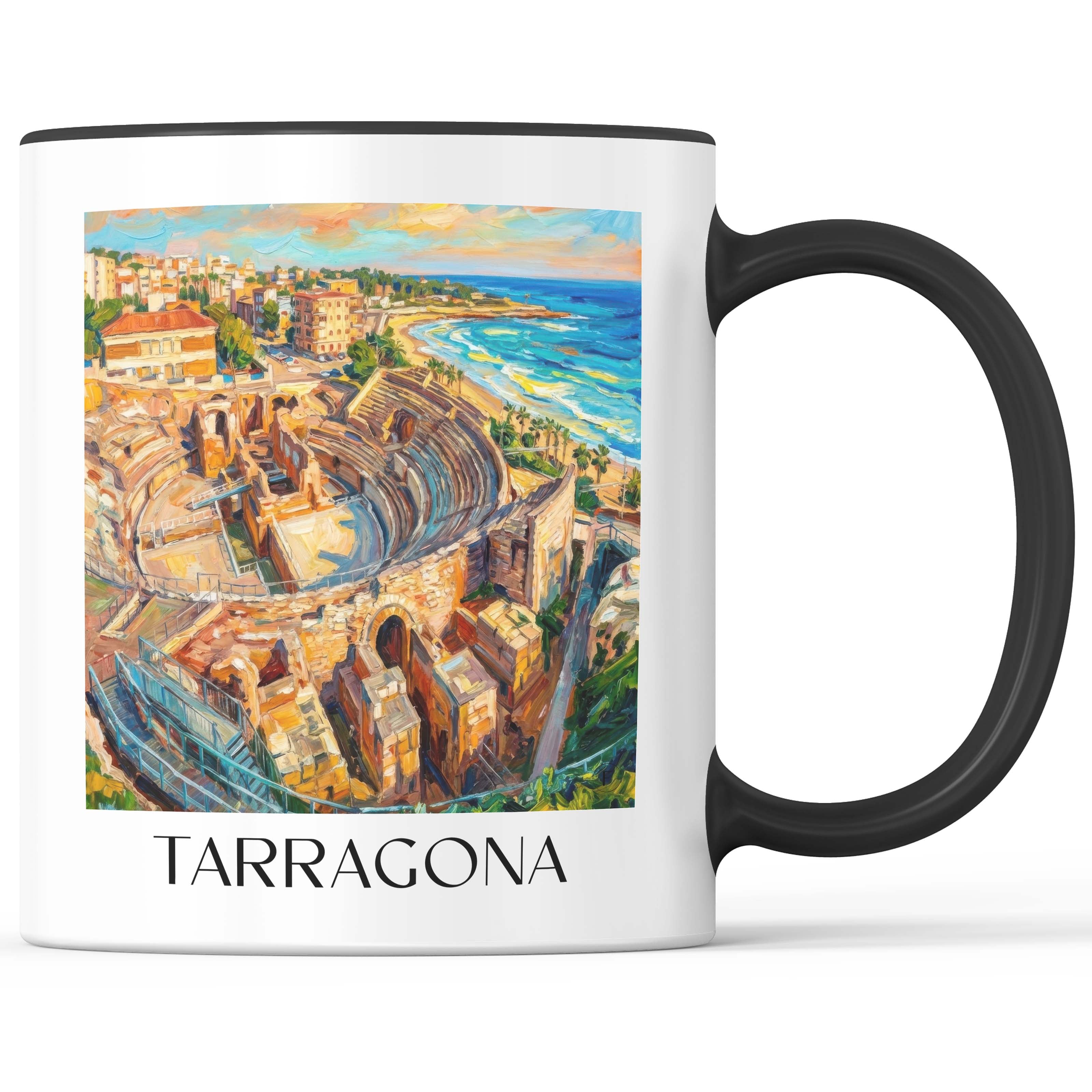 Tarragona Kaffeebecher - Spanien - Spanien Becher - Kaffeetasse im Ölgemälde Stil - favplace