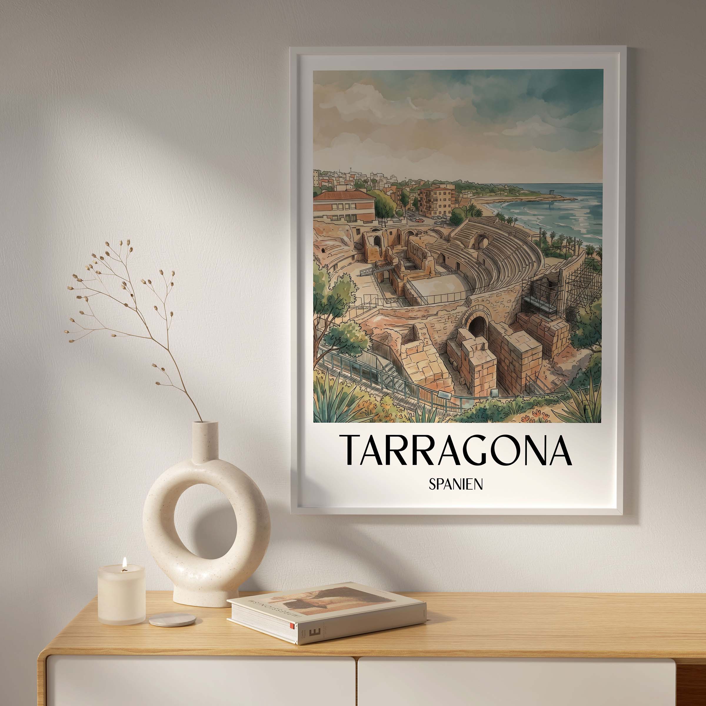 tarragona-spanien-spanien-poster-aquarell