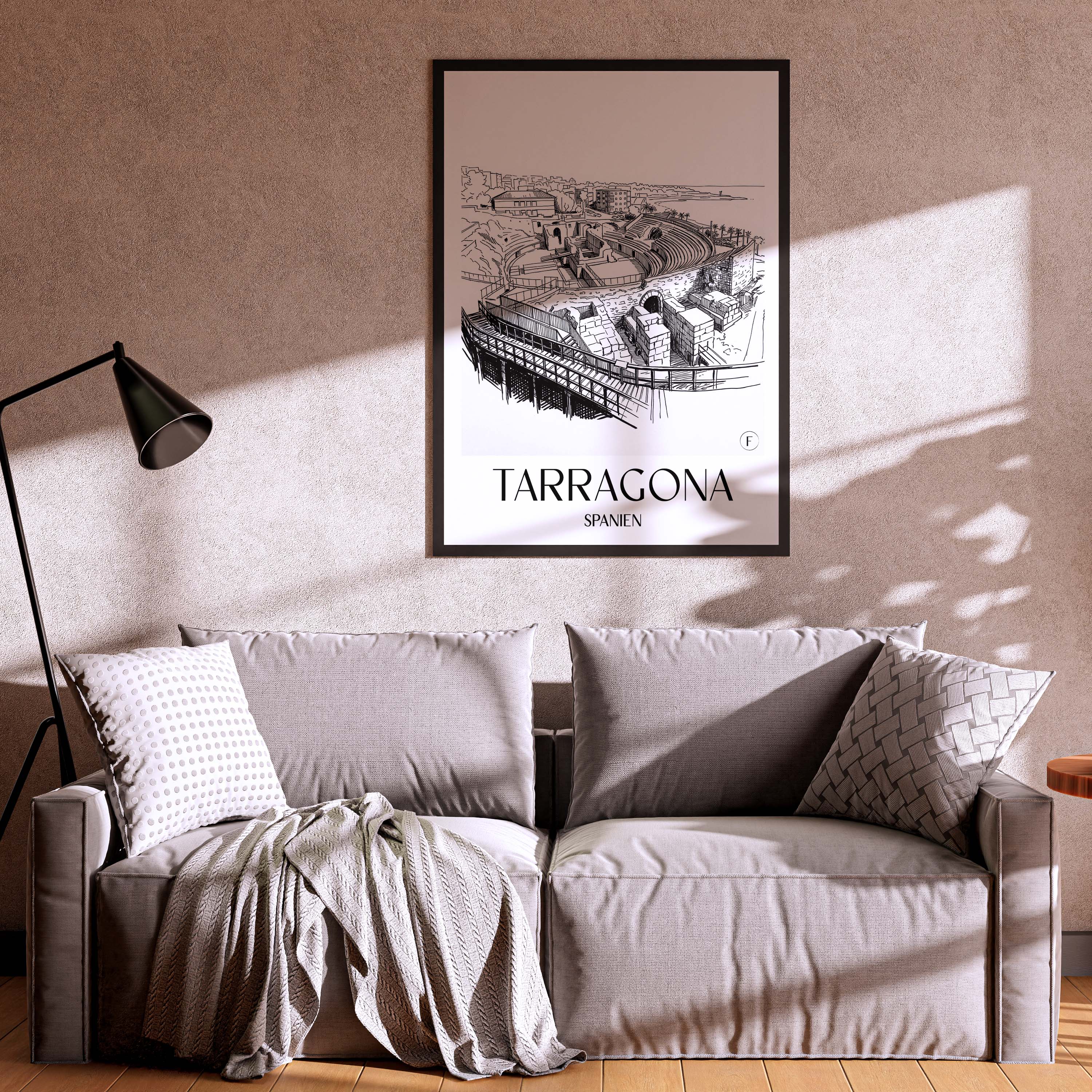 tarragona-spanien-spanien-poster-skizze