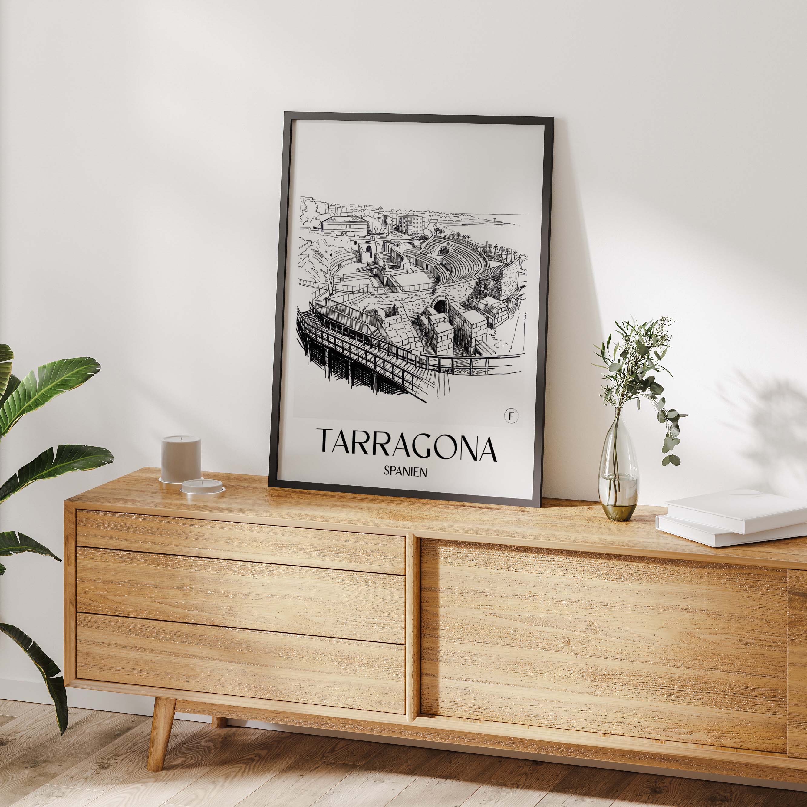 tarragona-spanien-spanien-poster-skizze