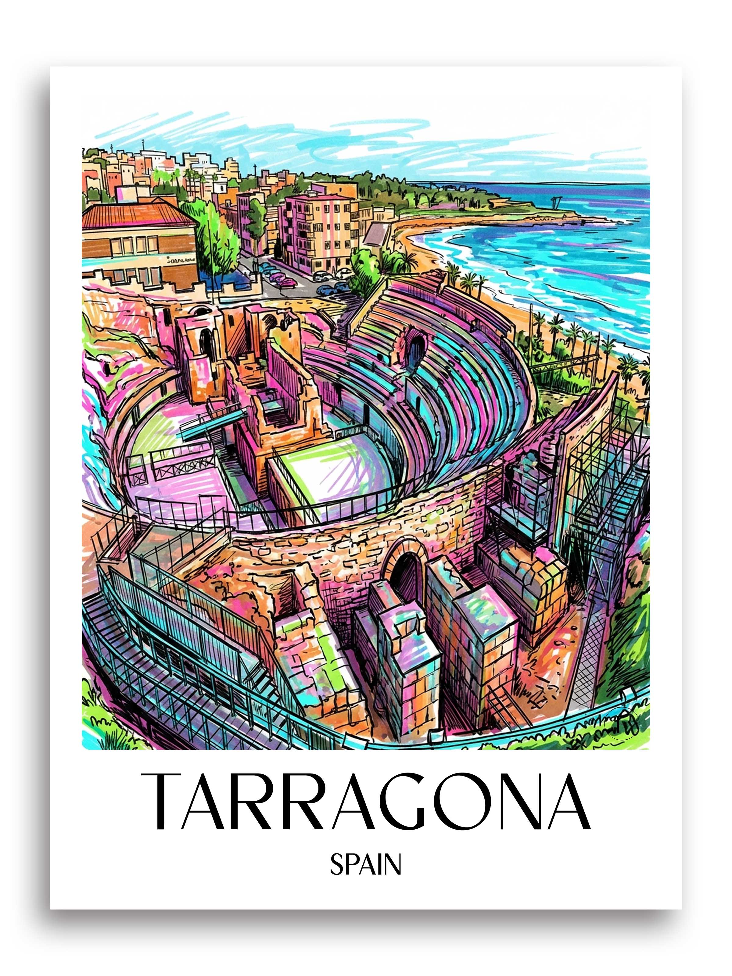 Tarragona Poster - Spanien - Spanien Kunstdruck - Tag Graffiti von A4 bis A1 - favplace