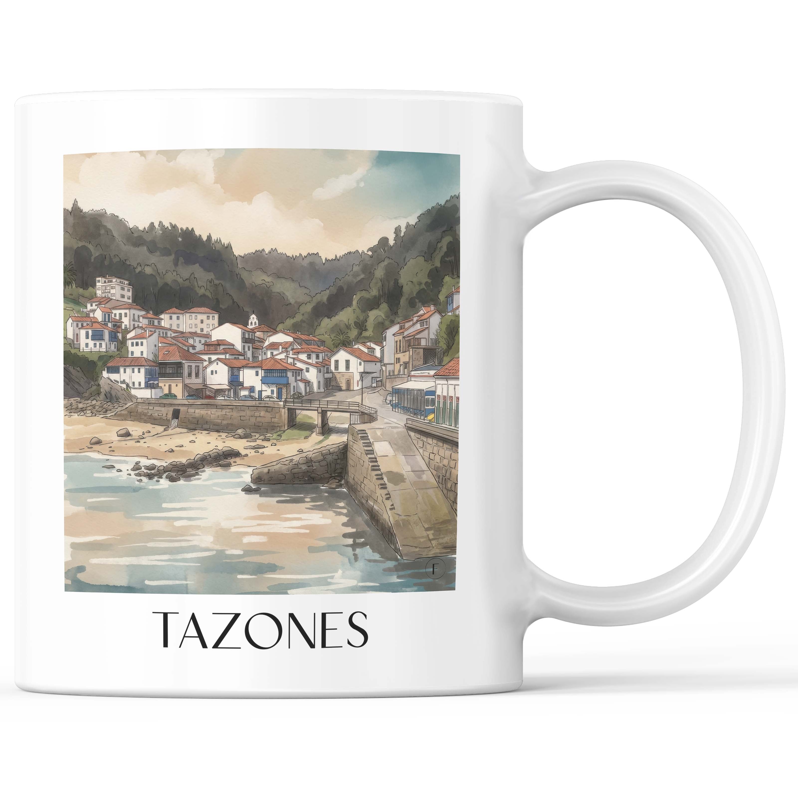 Tazones Kaffeebecher - Spanien - Spanien Becher - Kaffeetasse im Aquarell Stil - favplace