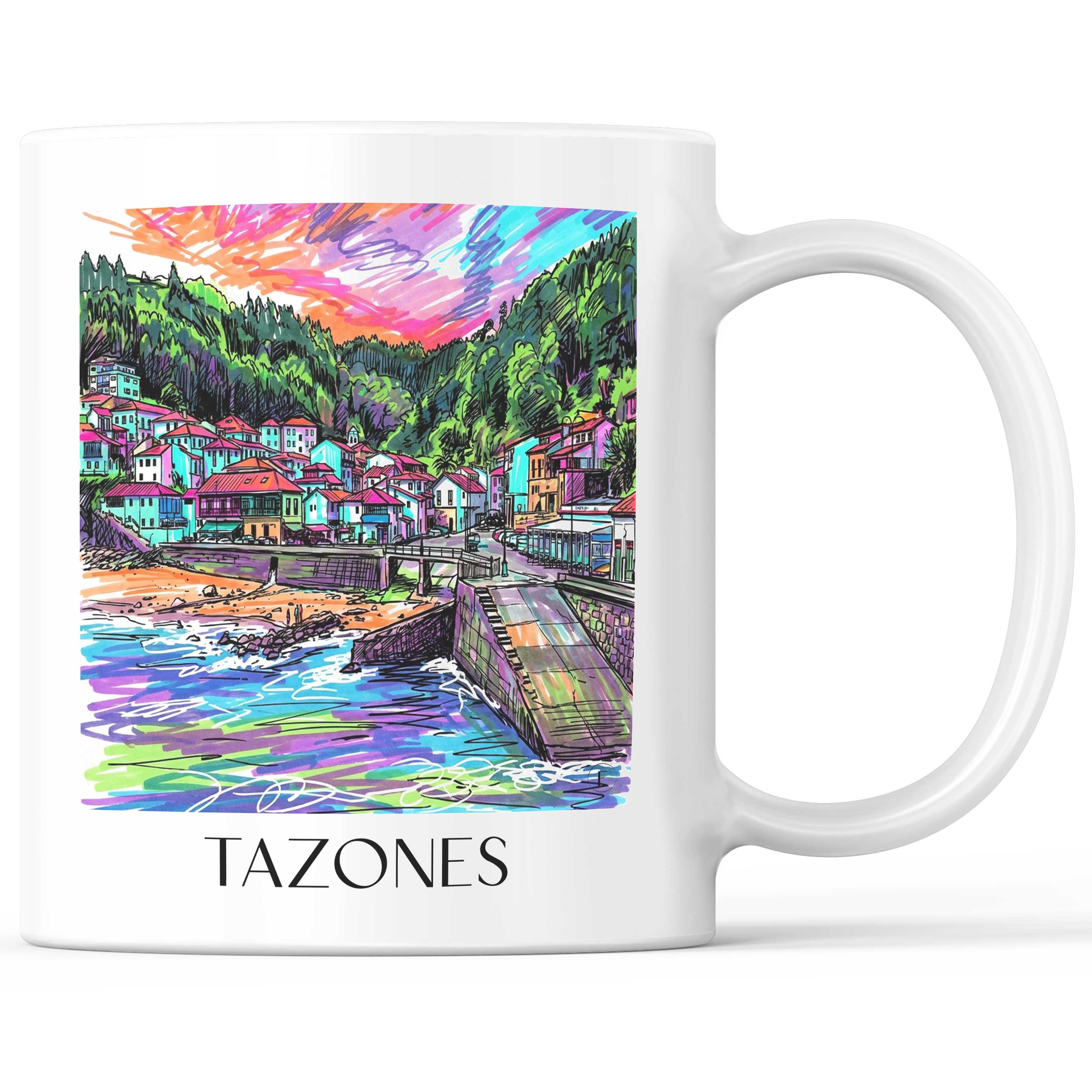 Tazones Kaffeebecher - Spanien - Spanien Becher - Kaffeetasse im Tag Graffiti Stil - favplace