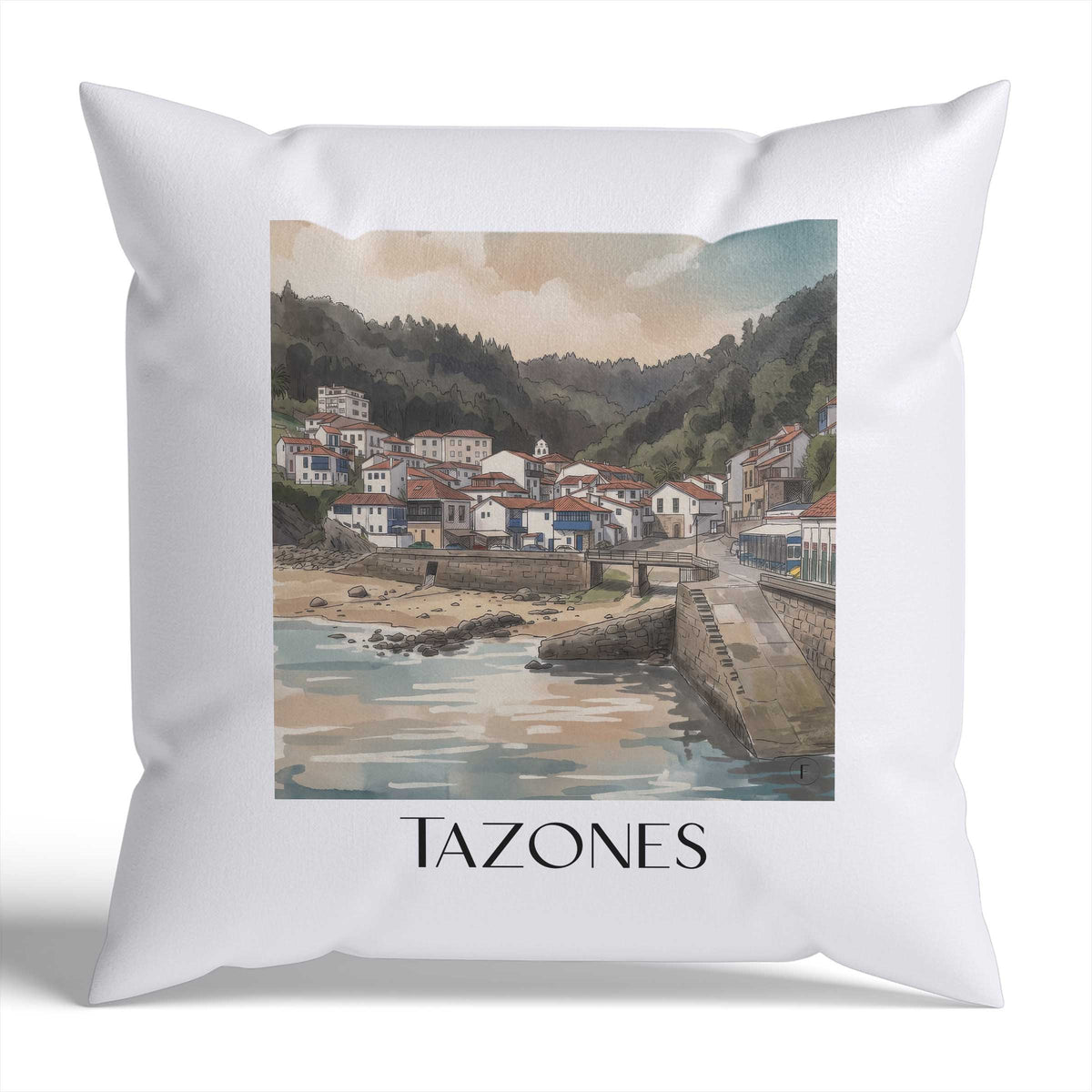 Tazones Kissenhülle - Zierkissen Bezug - Spanien - Spanien Kissen bzw. Kissenbezug im Aquarell Stil - favplace