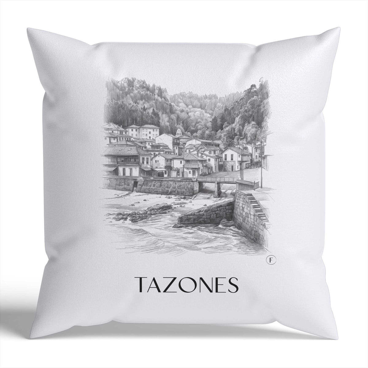 Tazones Kissenhülle - Zierkissen Bezug - Spanien - Spanien Kissen bzw. Kissenbezug im Zeichnung Stil - favplace