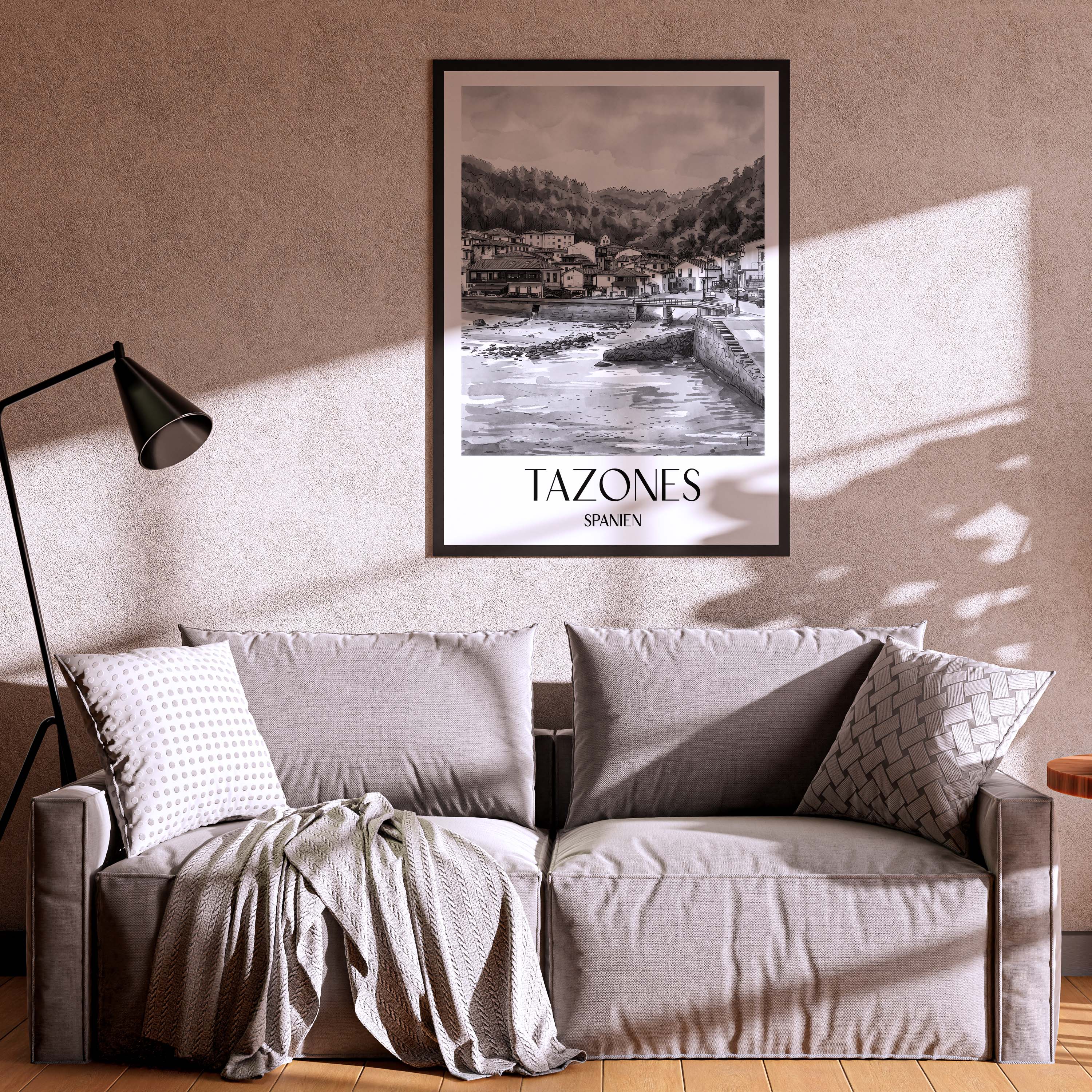 tazones-spanien-spanien-poster-aquarell-schwarz-weiss