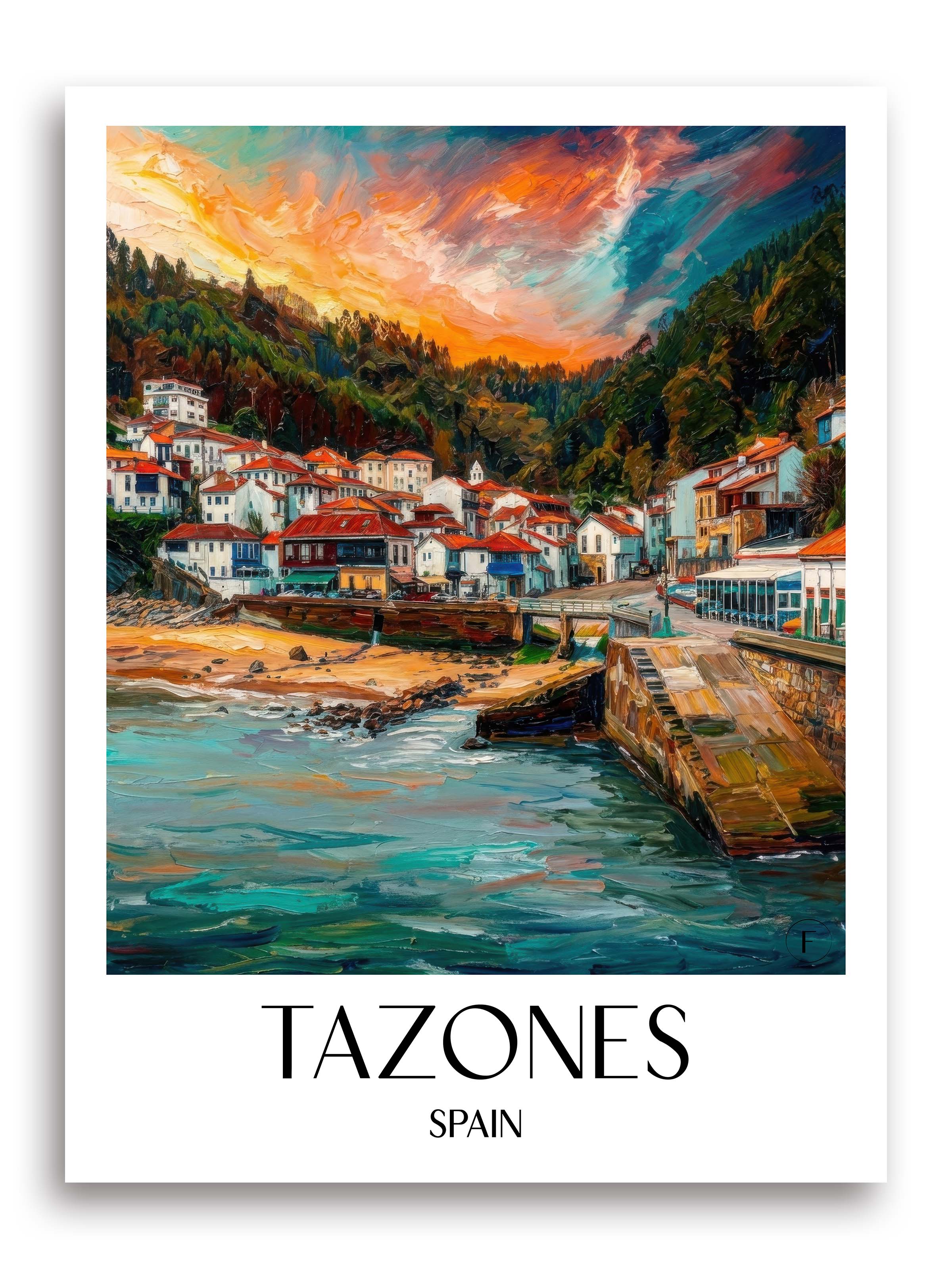Tazones Poster - Spanien - Spanien Kunstdruck - Ölgemälde von A4 bis A1 - favplace
