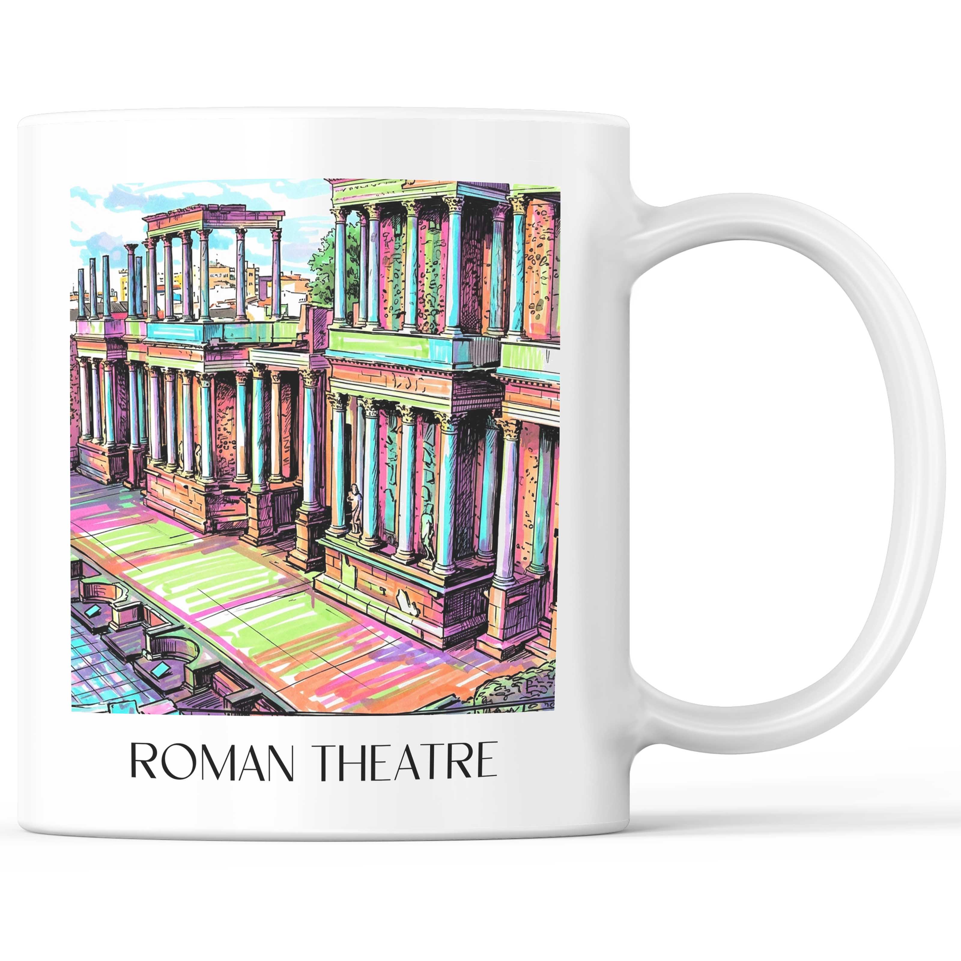 Teatro Romano Kaffeebecher - Mérída - Spanien Becher - Kaffeetasse im Tag Graffiti Stil - favplace