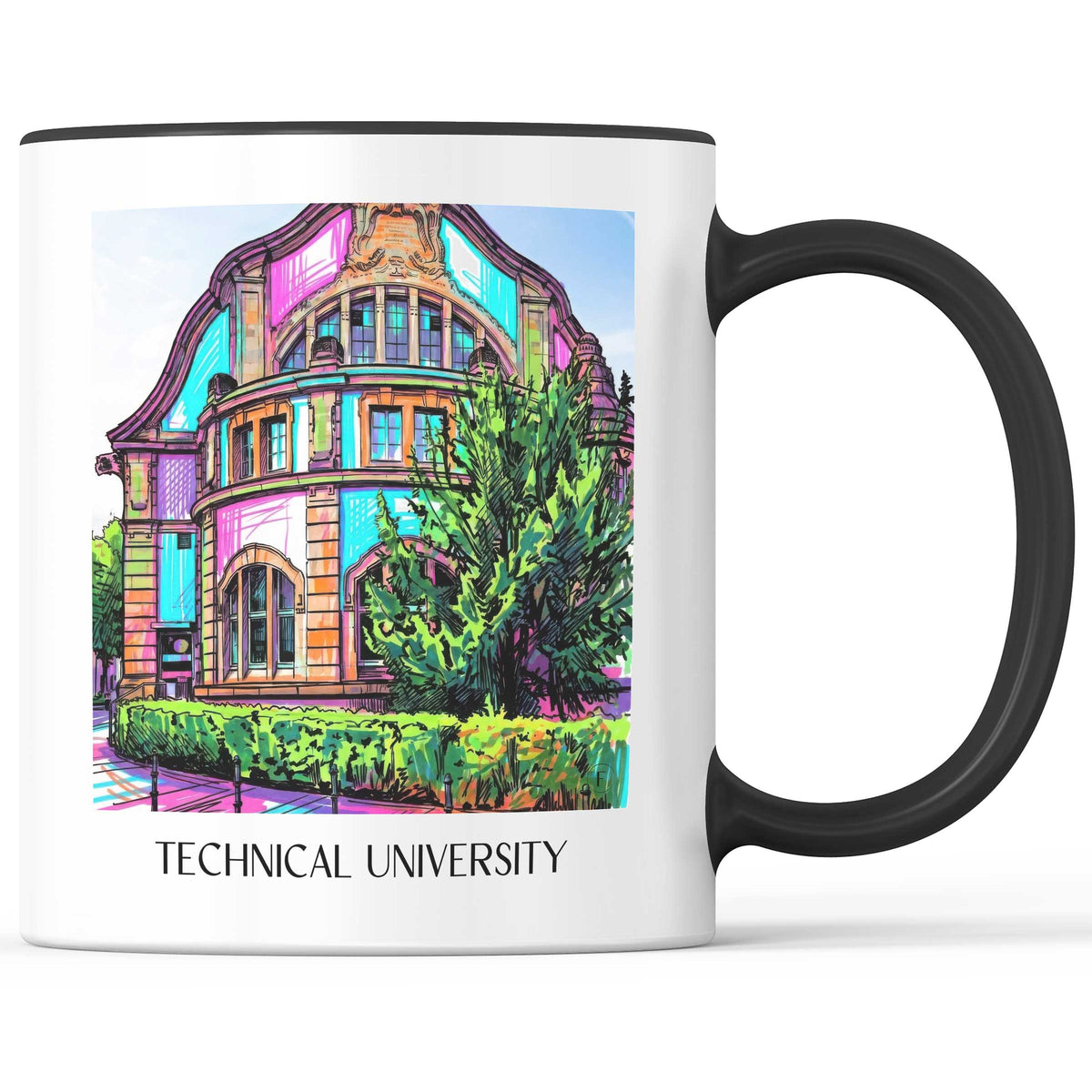 Technische Universität Kaffeebecher - Darmstadt - Deutschland Becher - Kaffeetasse im Tag Graffiti Stil - favplace