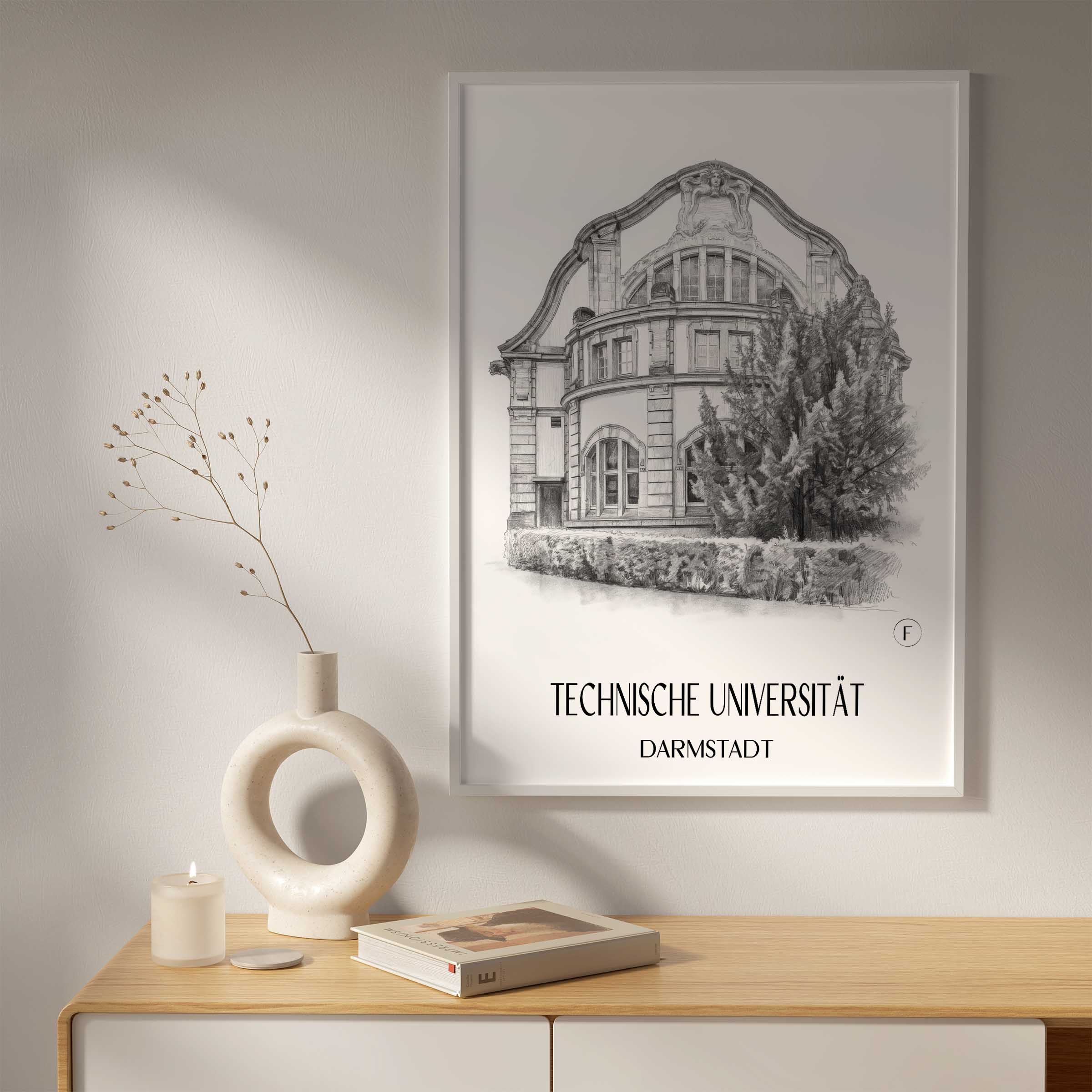 technische-universität-darmstadt-deutschland-poster-bleistift-zeichnung-drawing