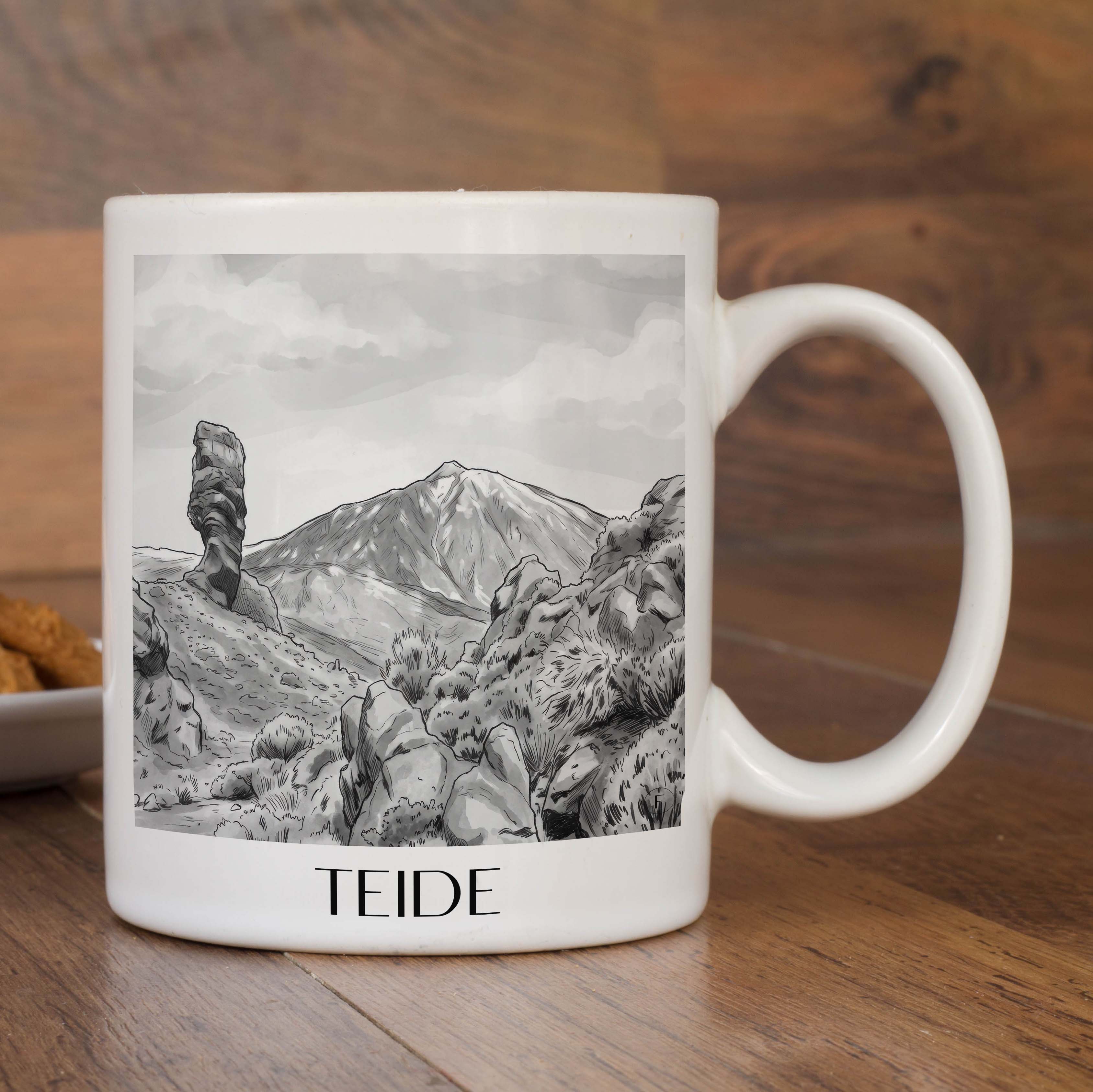 teide-teneriffa-spanien-kaffeebecher-aquarell-schwarz-weiss