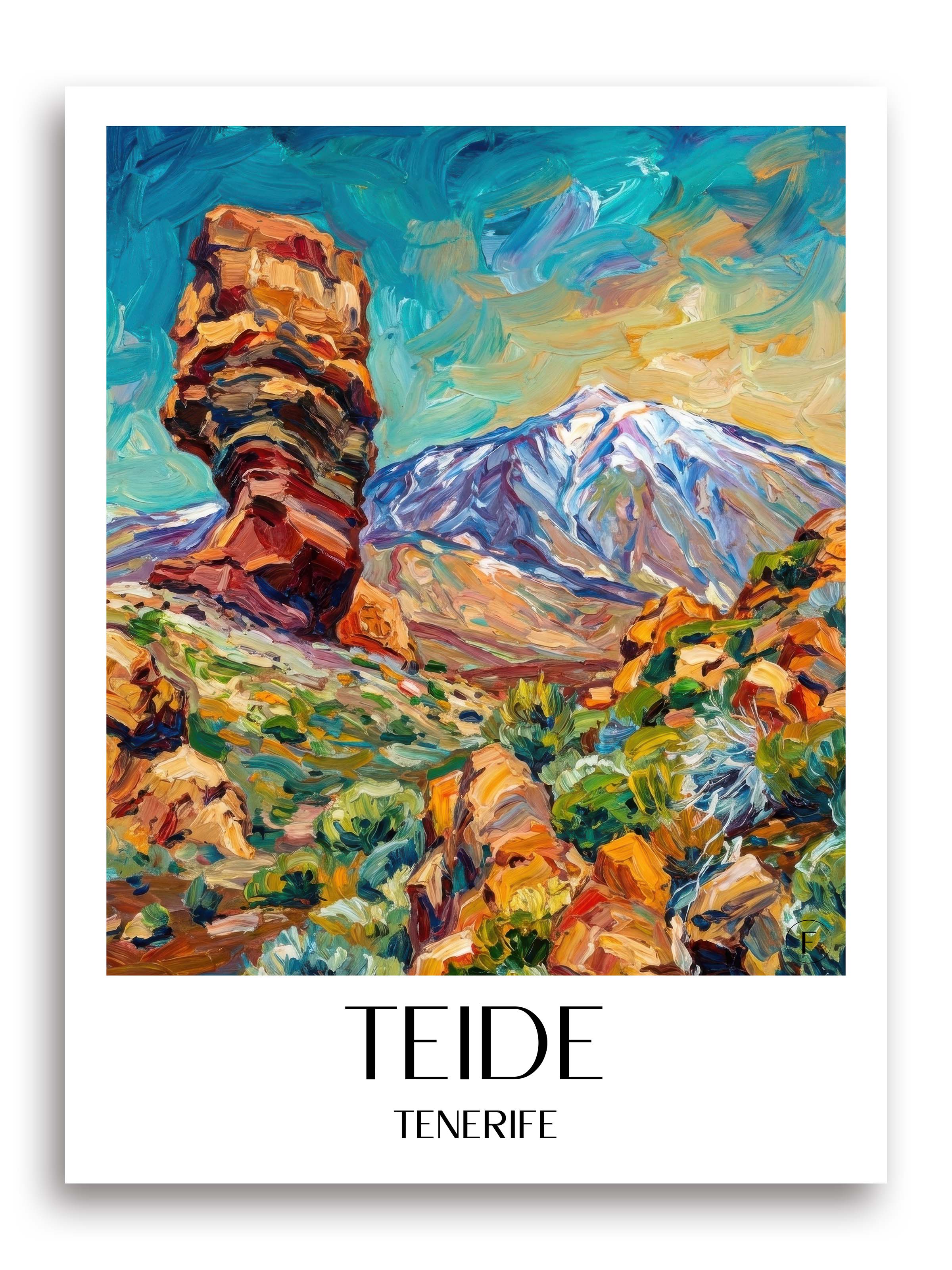 Teide Poster - Teneriffa - Spanien Kunstdruck - Ölgemälde von A4 bis A1 - favplace