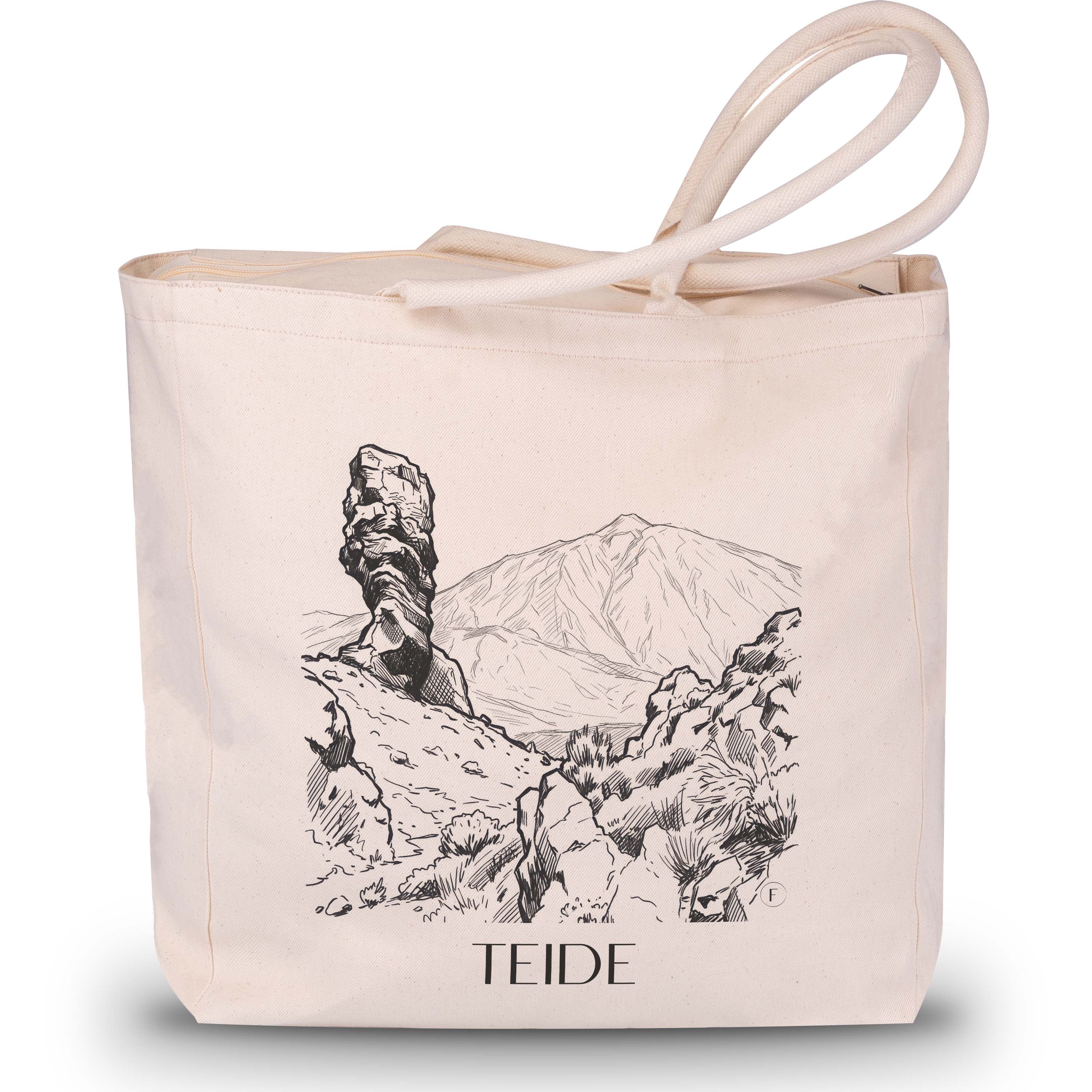 teide-teneriffa-spanien-einkaufstasche-skizze