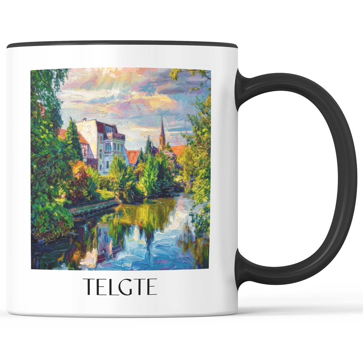 Telgte Kaffeebecher - Münsterland - Deutschland Becher - Kaffeetasse im Ölgemälde Stil - favplace