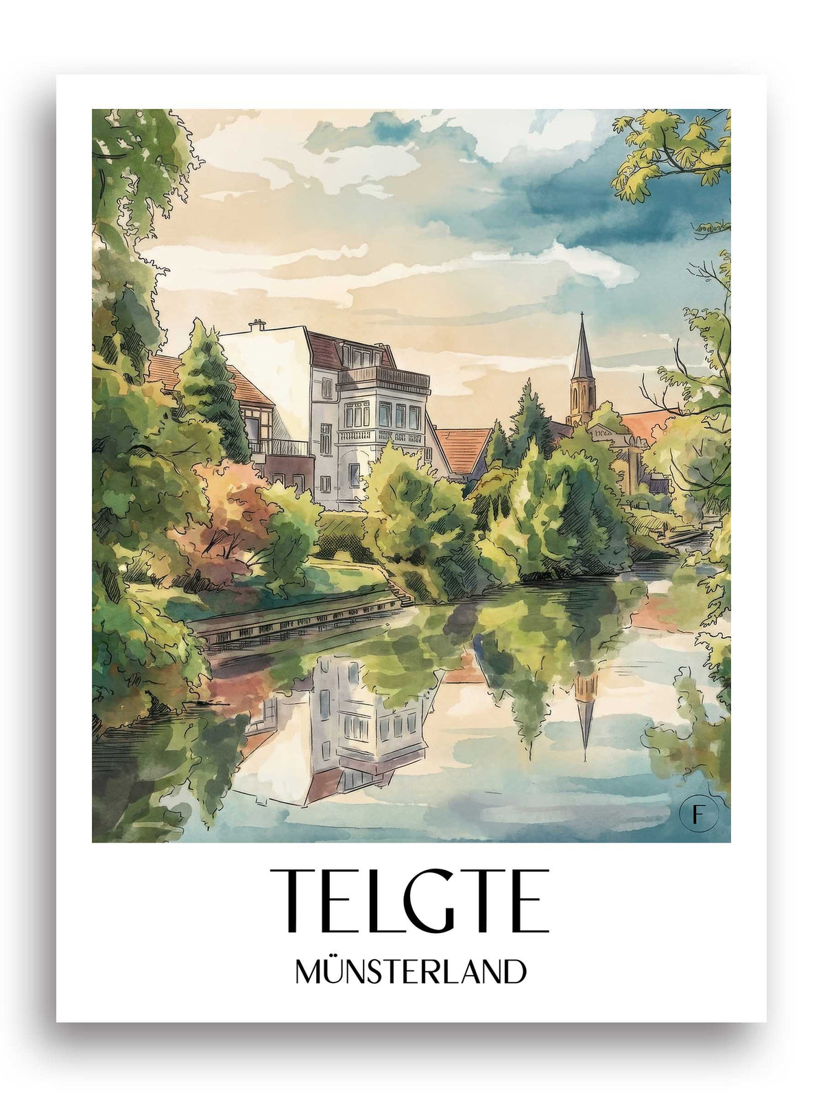 telgte-münsterland-deutschland-poster-aquarell