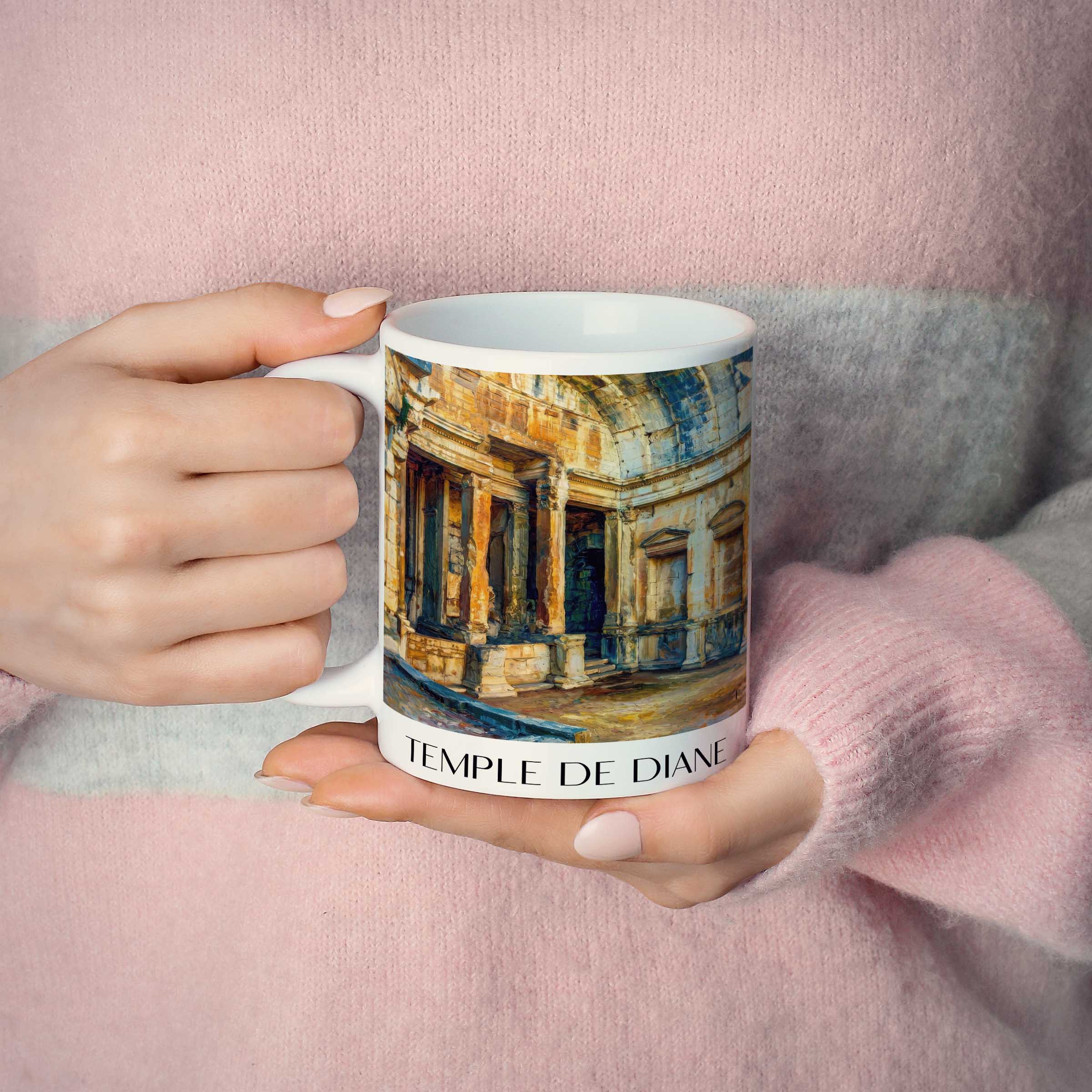 temple-de-diane-nîmes-frankreich-kaffeebecher-oil-painting-oelgemaelde