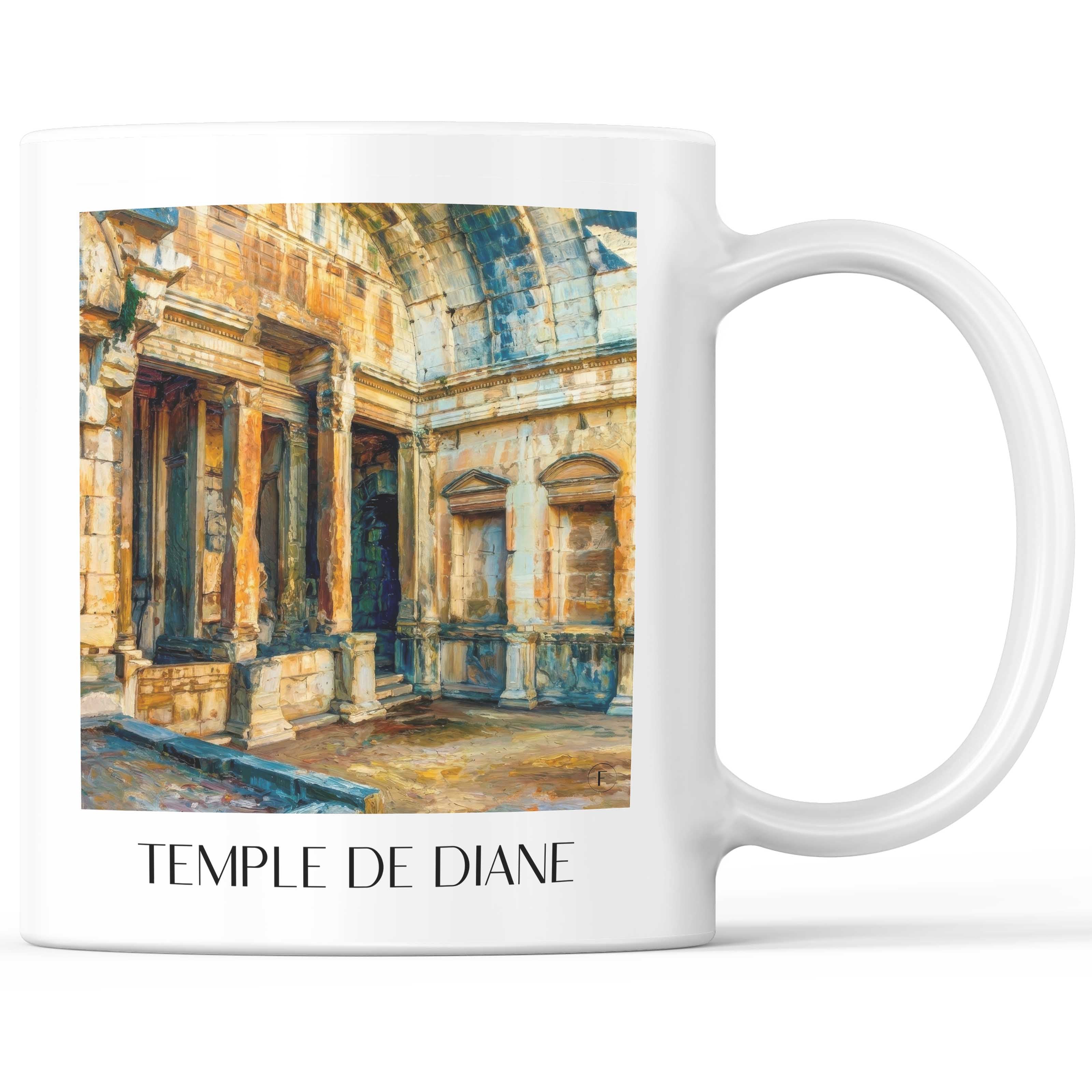 temple-de-diane-nîmes-frankreich-kaffeebecher-oil-painting-oelgemaelde