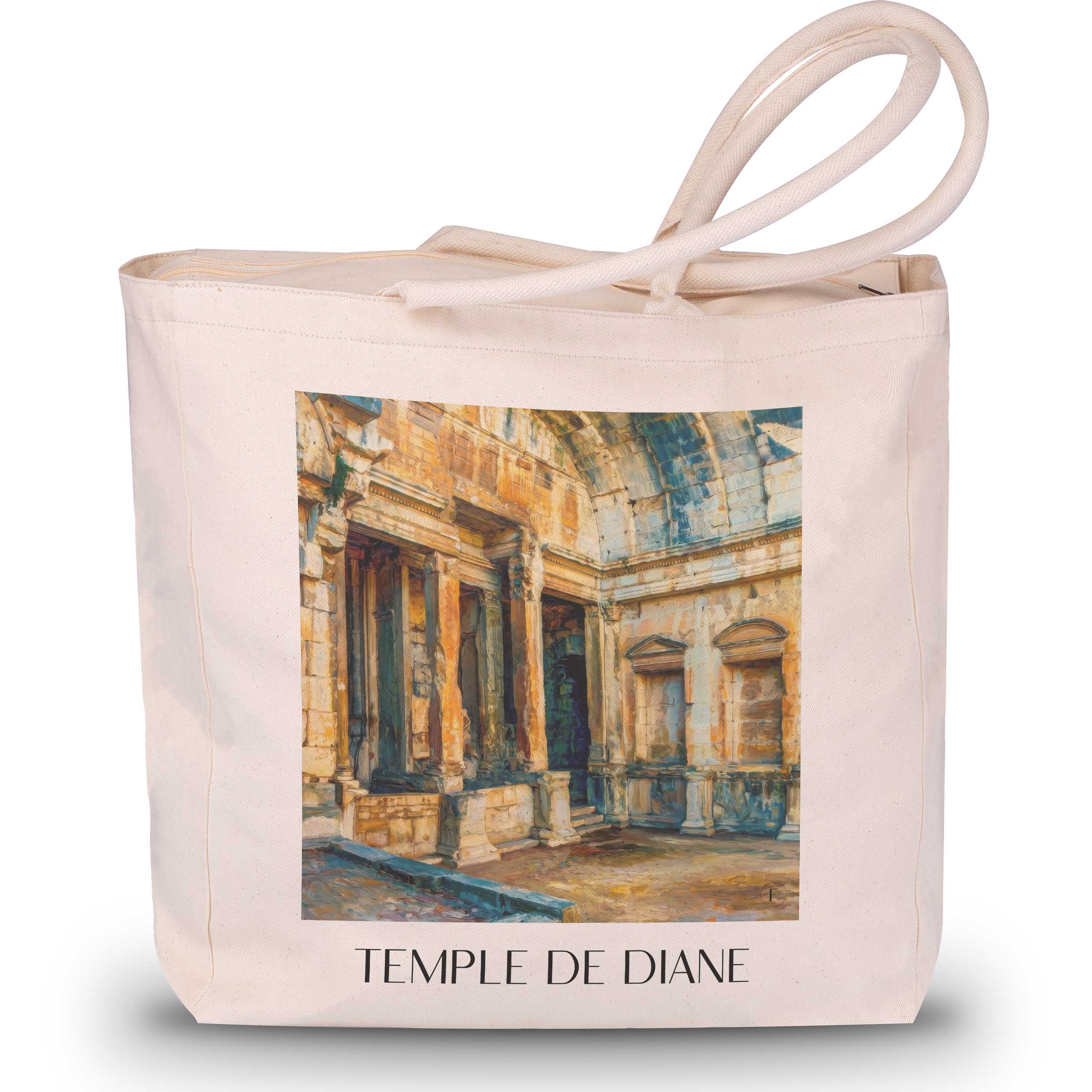 temple-de-diane-nîmes-frankreich-einkaufstasche-oil-painting-oelgemaelde