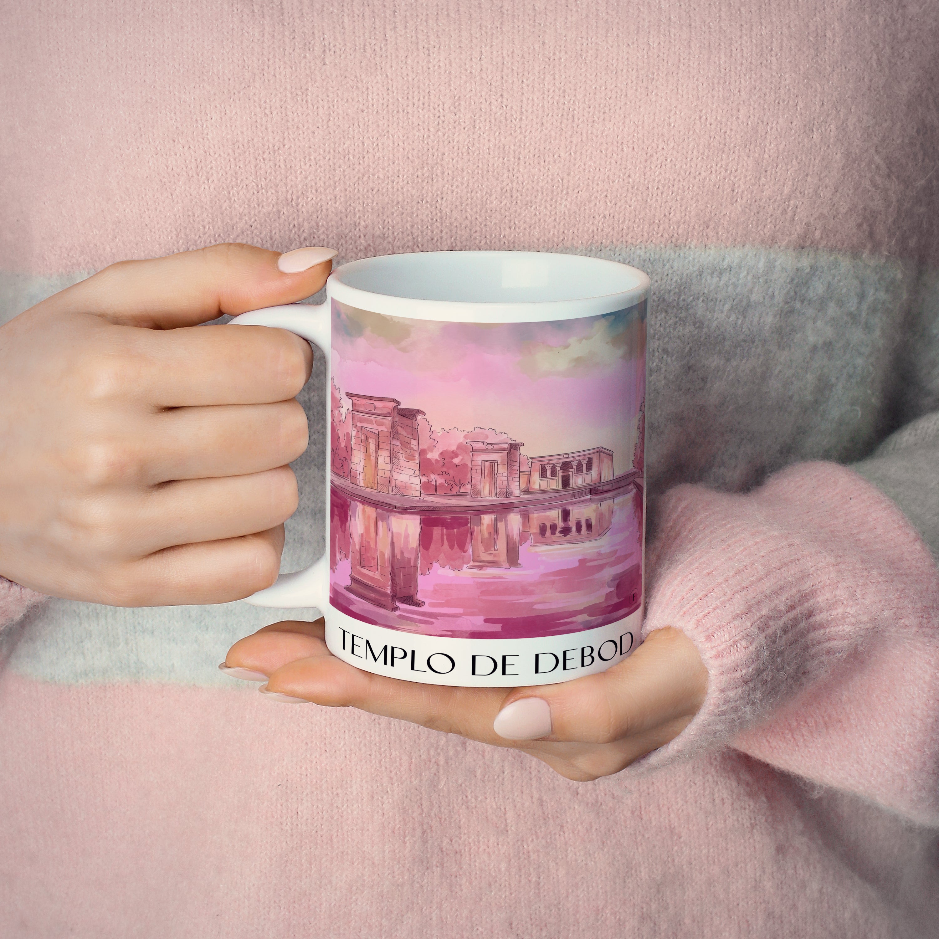 templo-de-debod-madrid-spanien-kaffeebecher-aquarell-pink-rosa